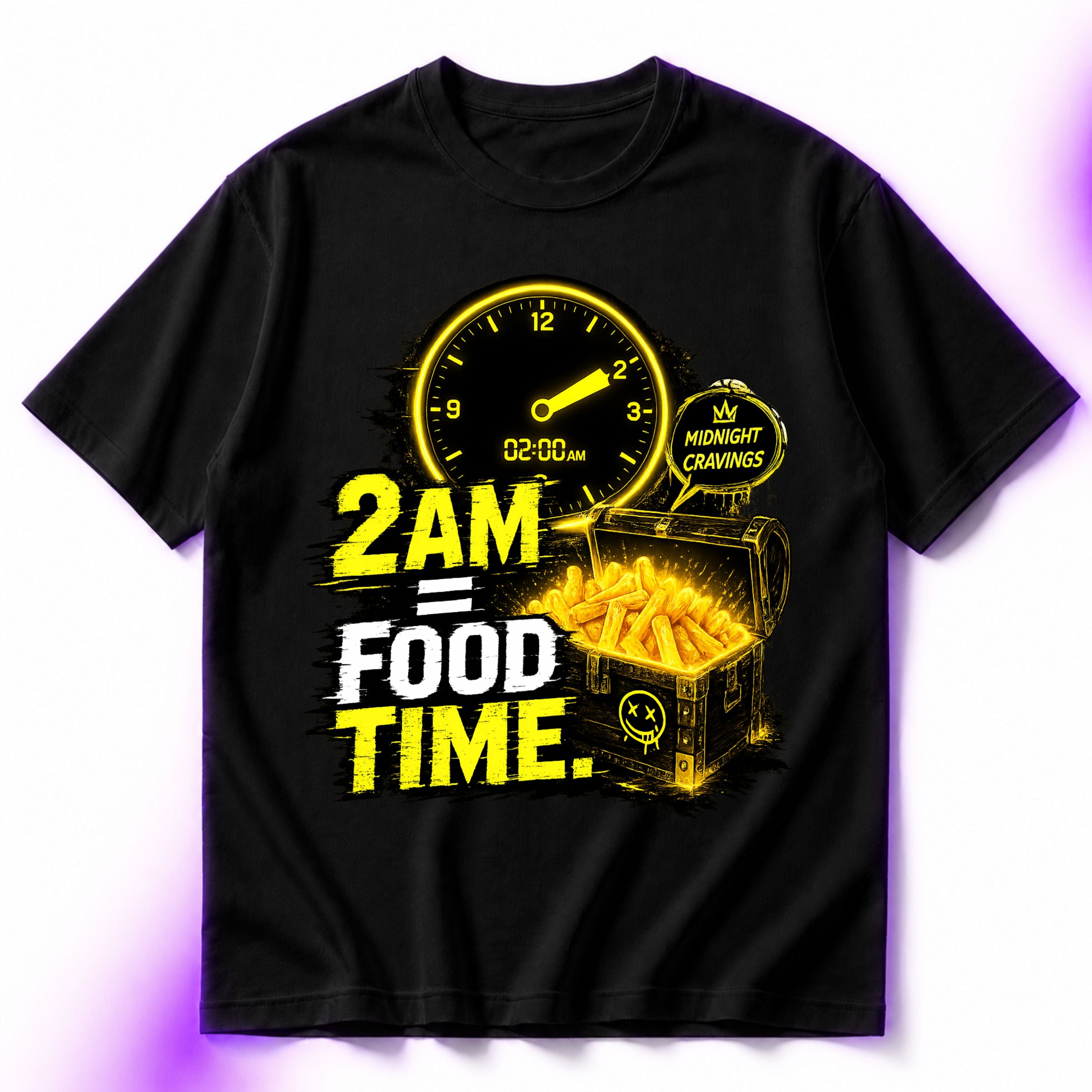 2 AM = Food Time Oversized Graphic T-Shirt – Cool Foodie Unisex Tee