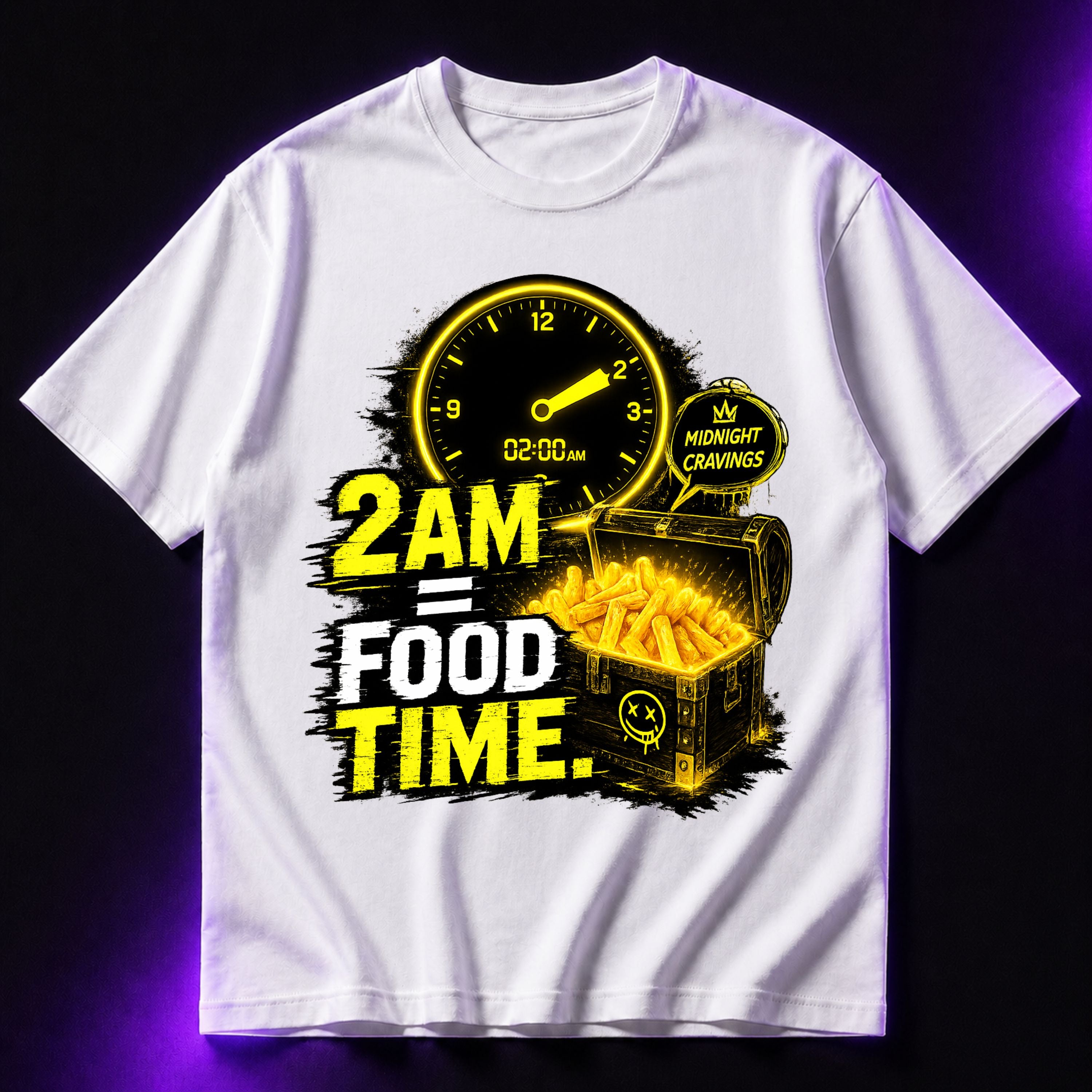 2 AM = Food Time Oversized Graphic T-Shirt – Cool Foodie Unisex Tee