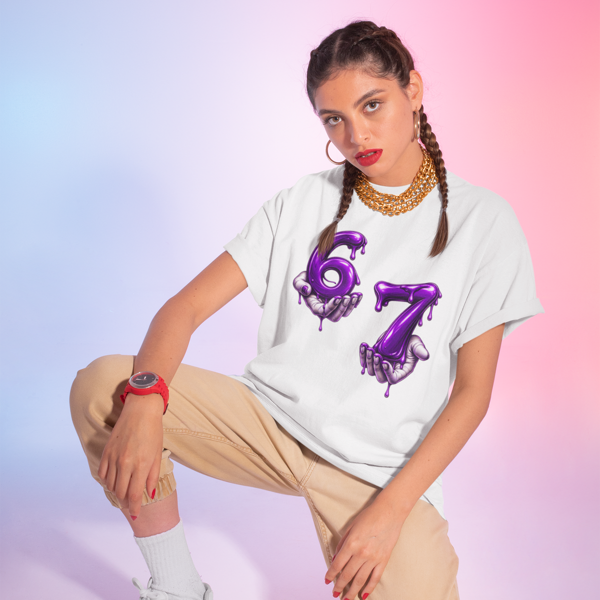 6 7 Unisex Oversized Tee