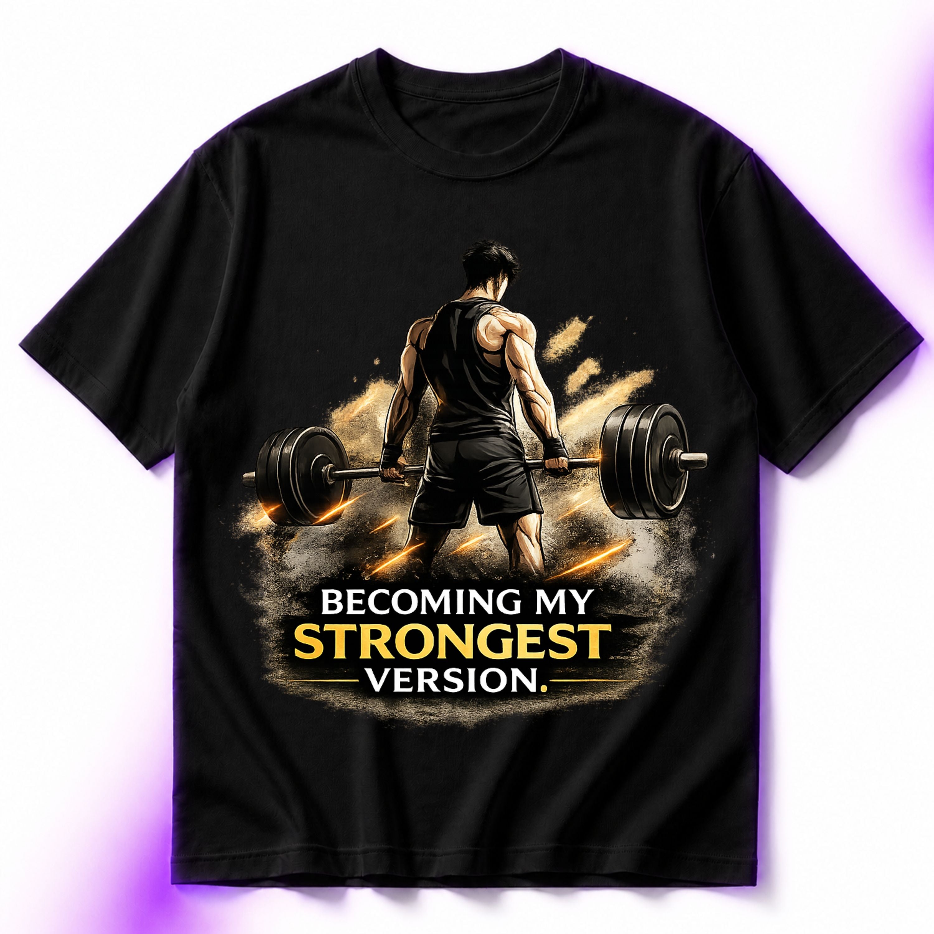 Becoming My Strongest Version Oversized Gym Graphic T-Shirt – Motivational Unisex Tee