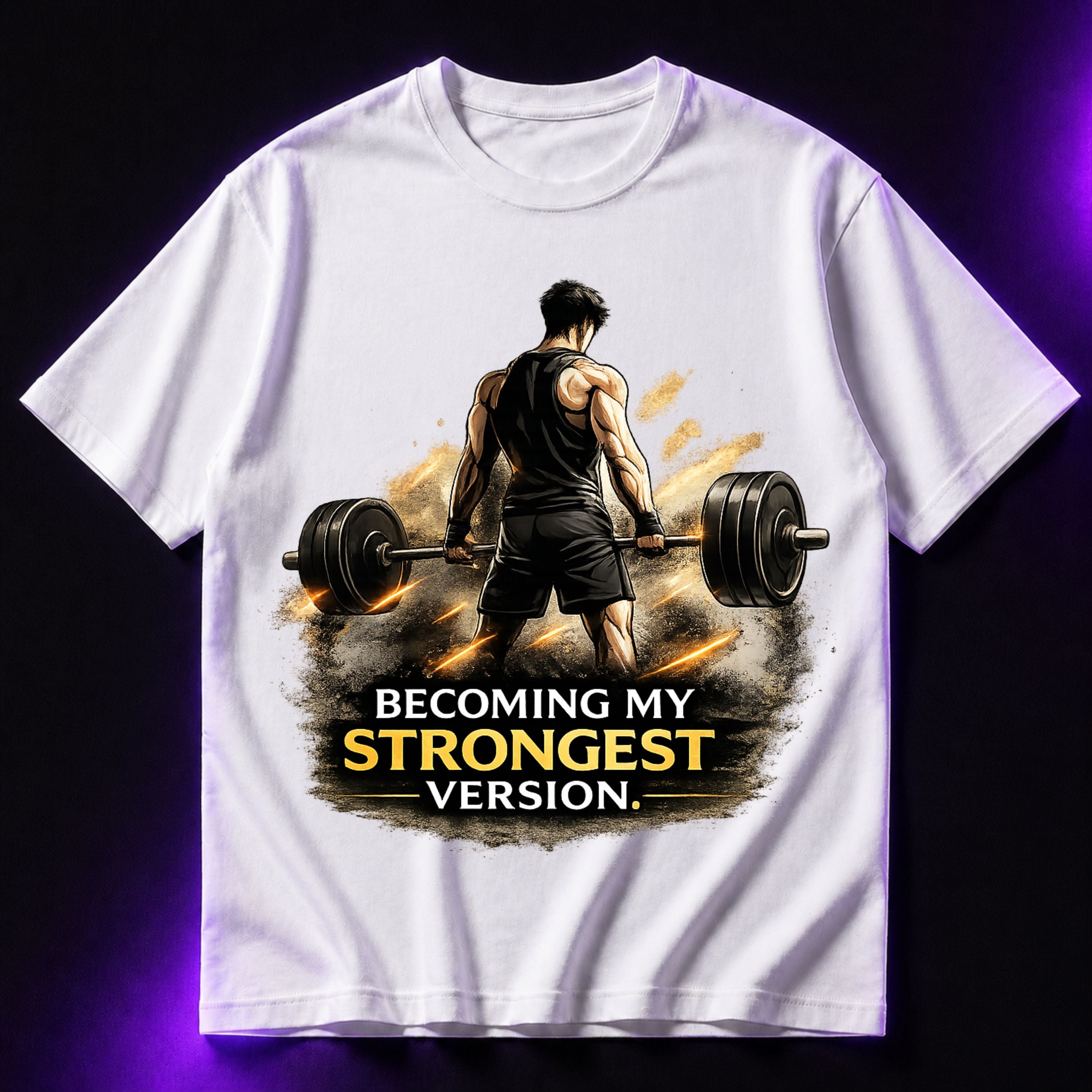 Becoming My Strongest Version Oversized Gym Graphic T-Shirt – Motivational Unisex Tee
