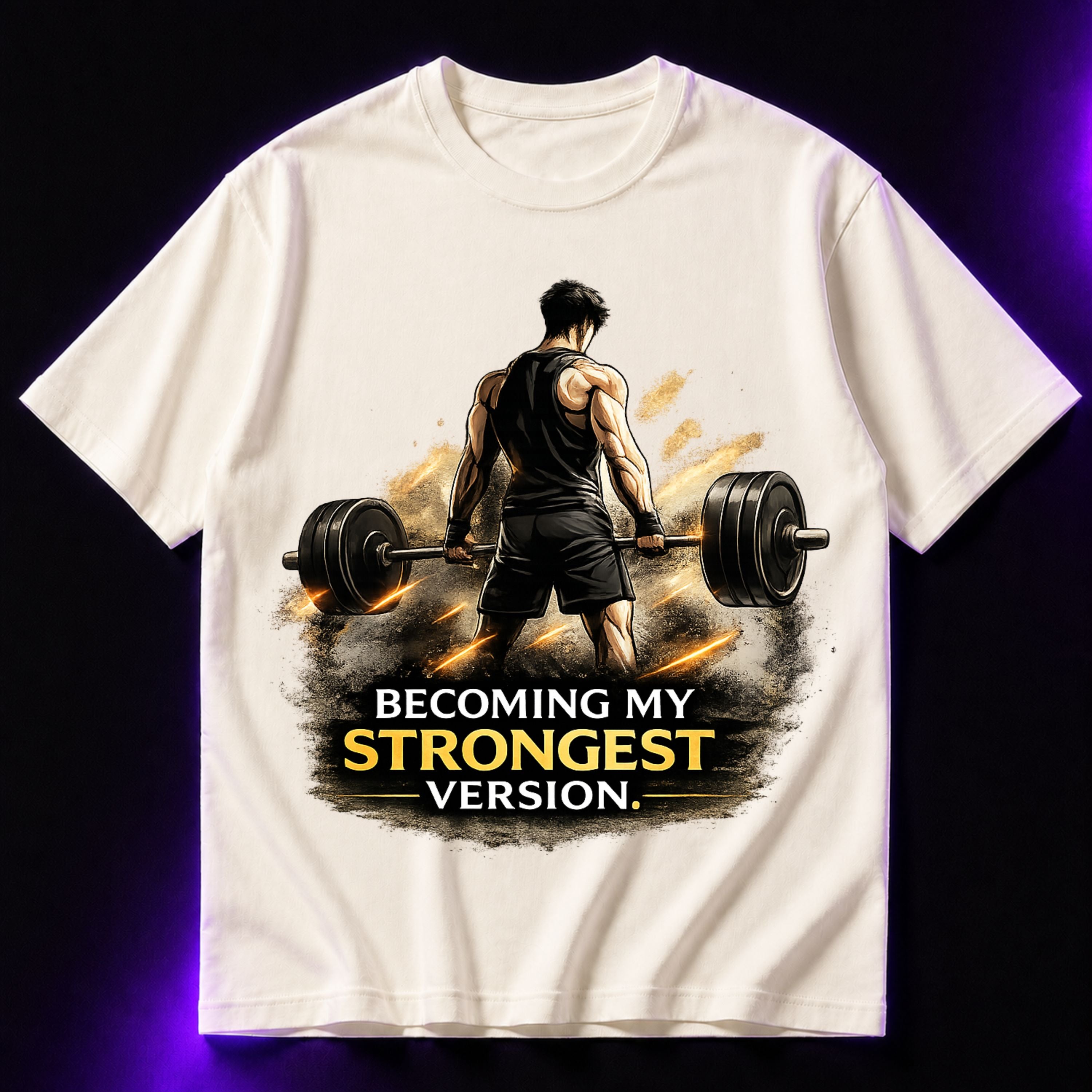 Becoming My Strongest Version Oversized Gym Graphic T-Shirt – Motivational Unisex Tee