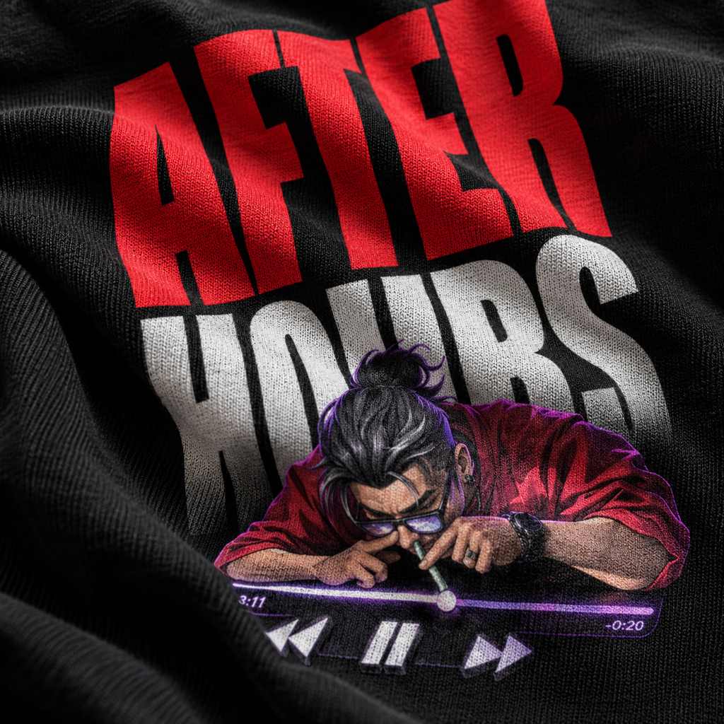 After Hours Unisex Oversized Black Tee