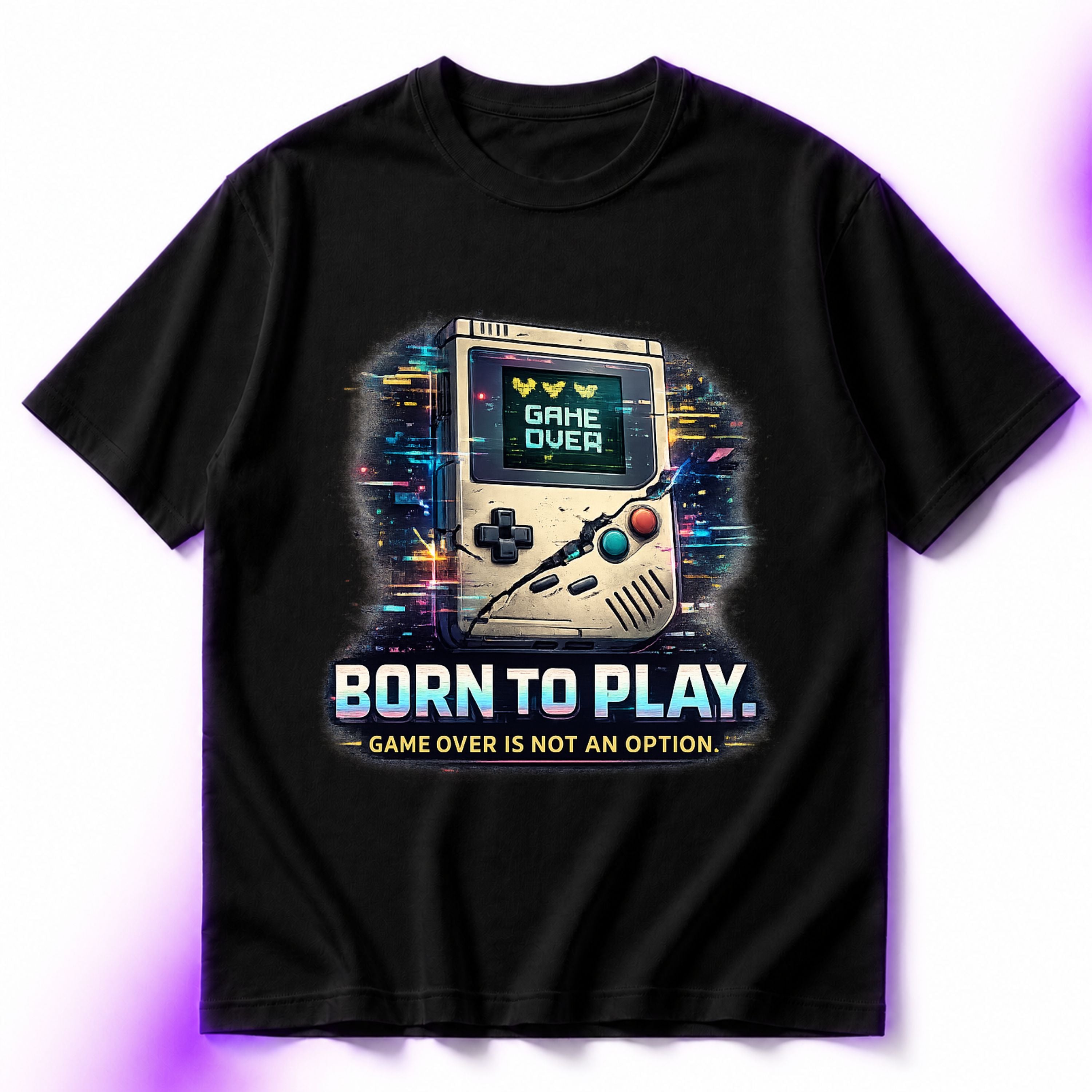 Born To Play Game Over Is Not An Option Oversized Gaming Graphic T-Shirt – Unisex Gamer Tee