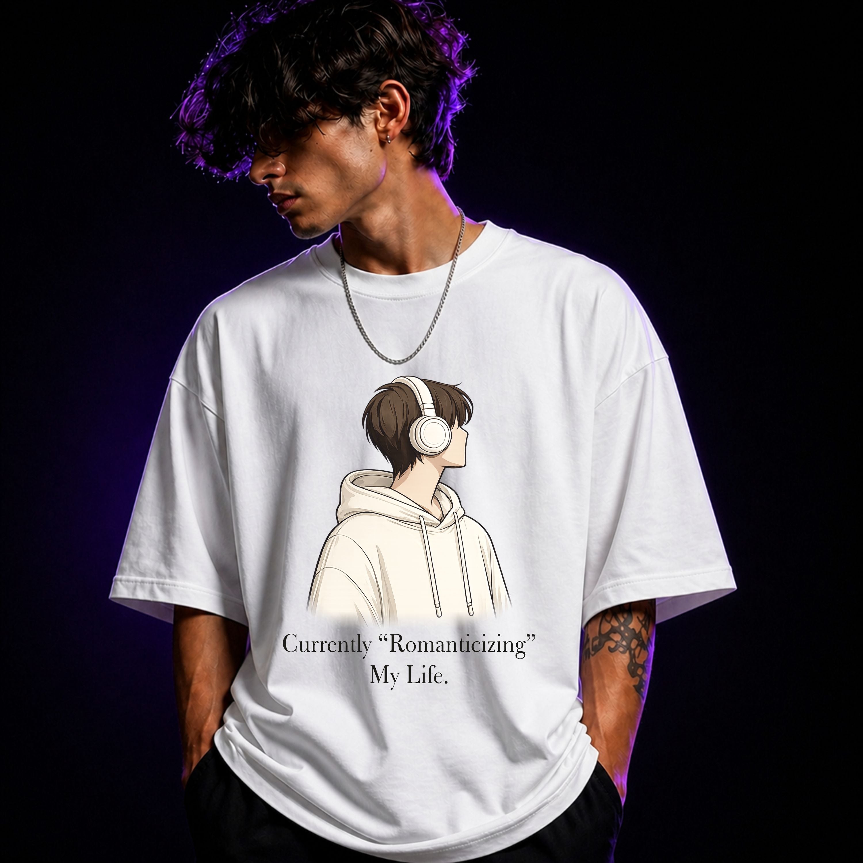 Currently Romanticizing My Life Oversized Graphic T-Shirt – Aesthetic Unisex Tee