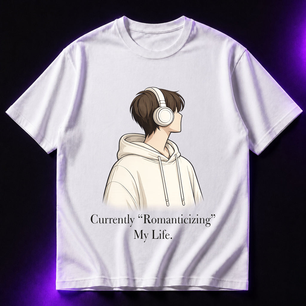 Currently Romanticizing My Life Oversized Graphic T-Shirt – Aesthetic Unisex Tee