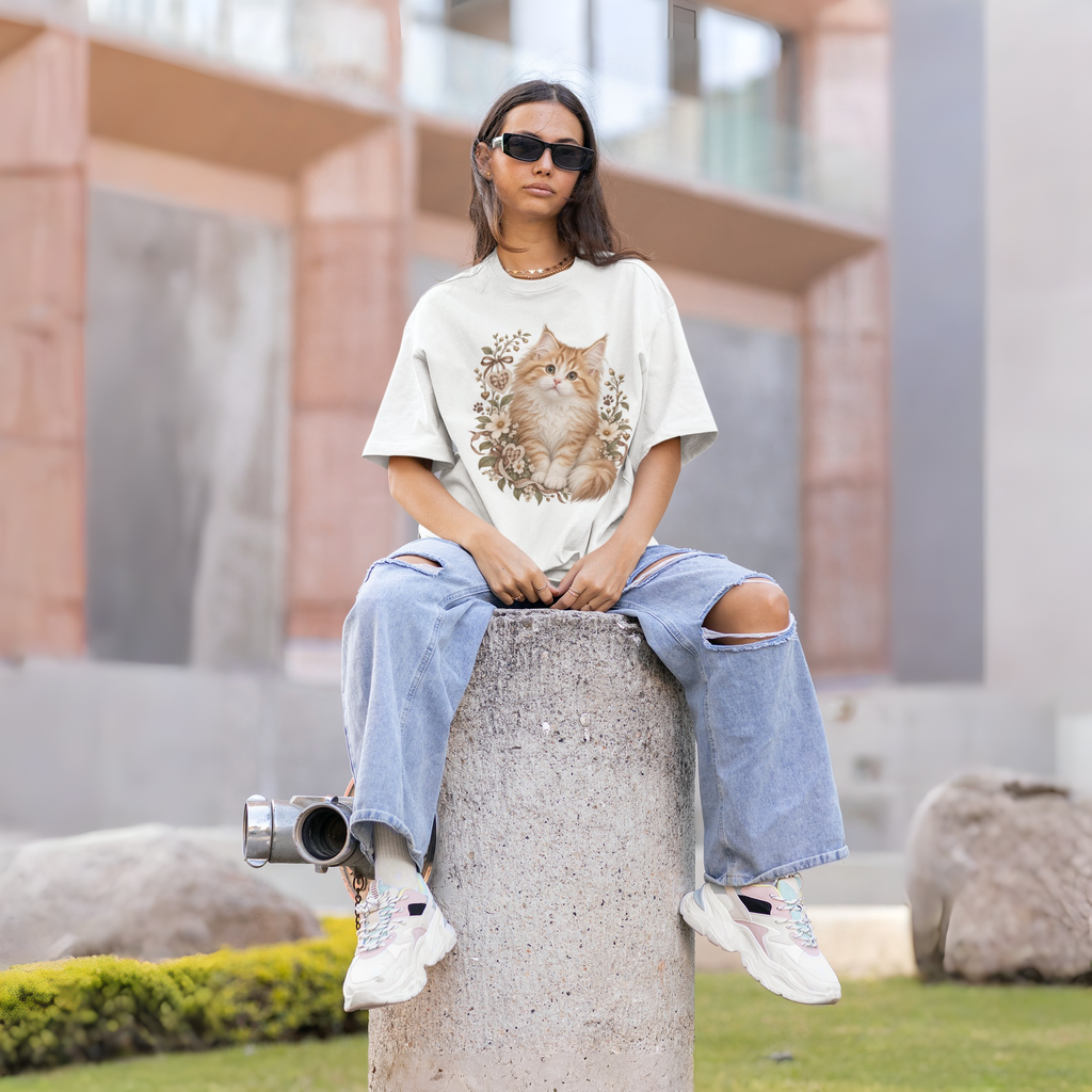 Cute Cat Unisex Oversized Tee