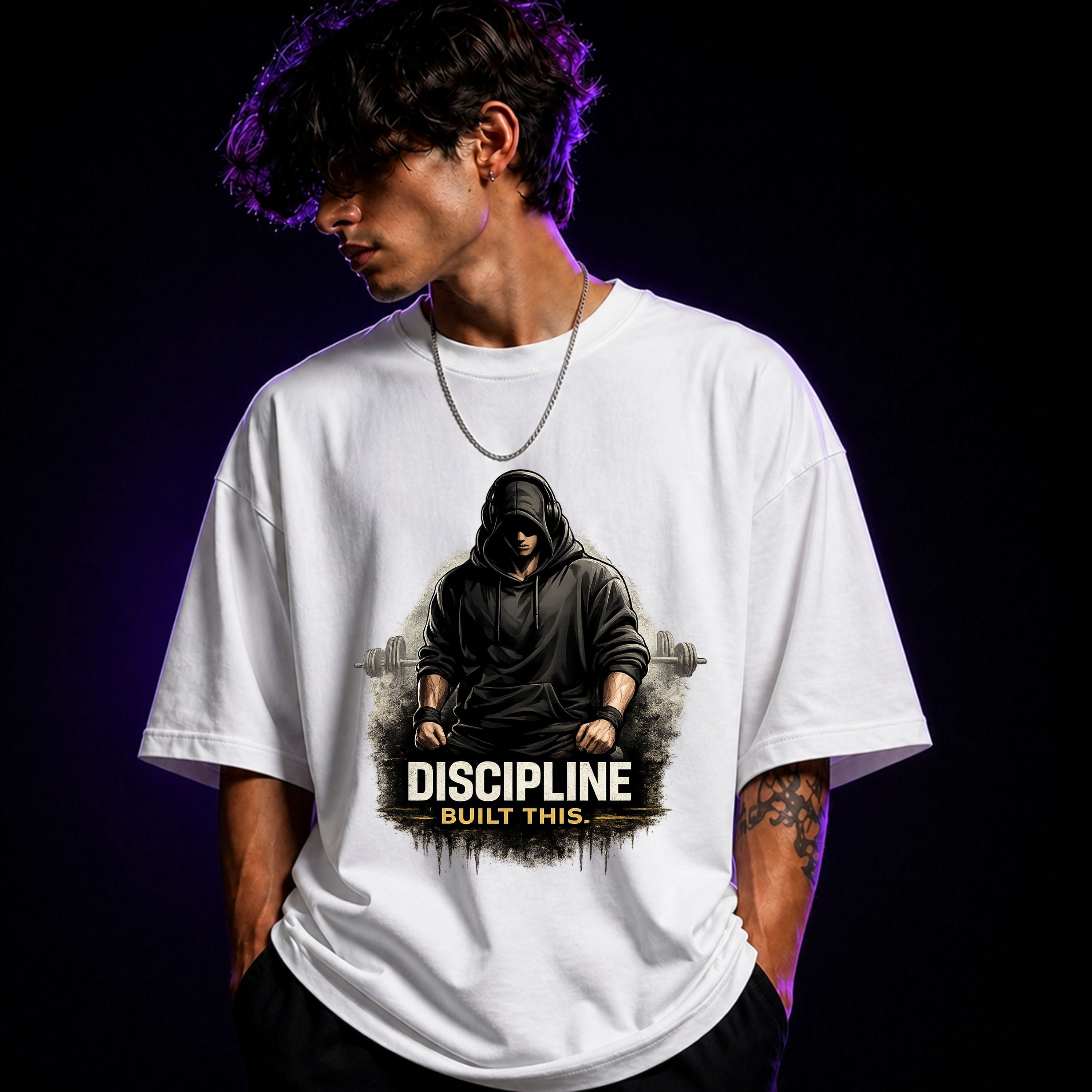 Discipline Built This Oversized Gym Graphic T-Shirt – Motivational Unisex Tee