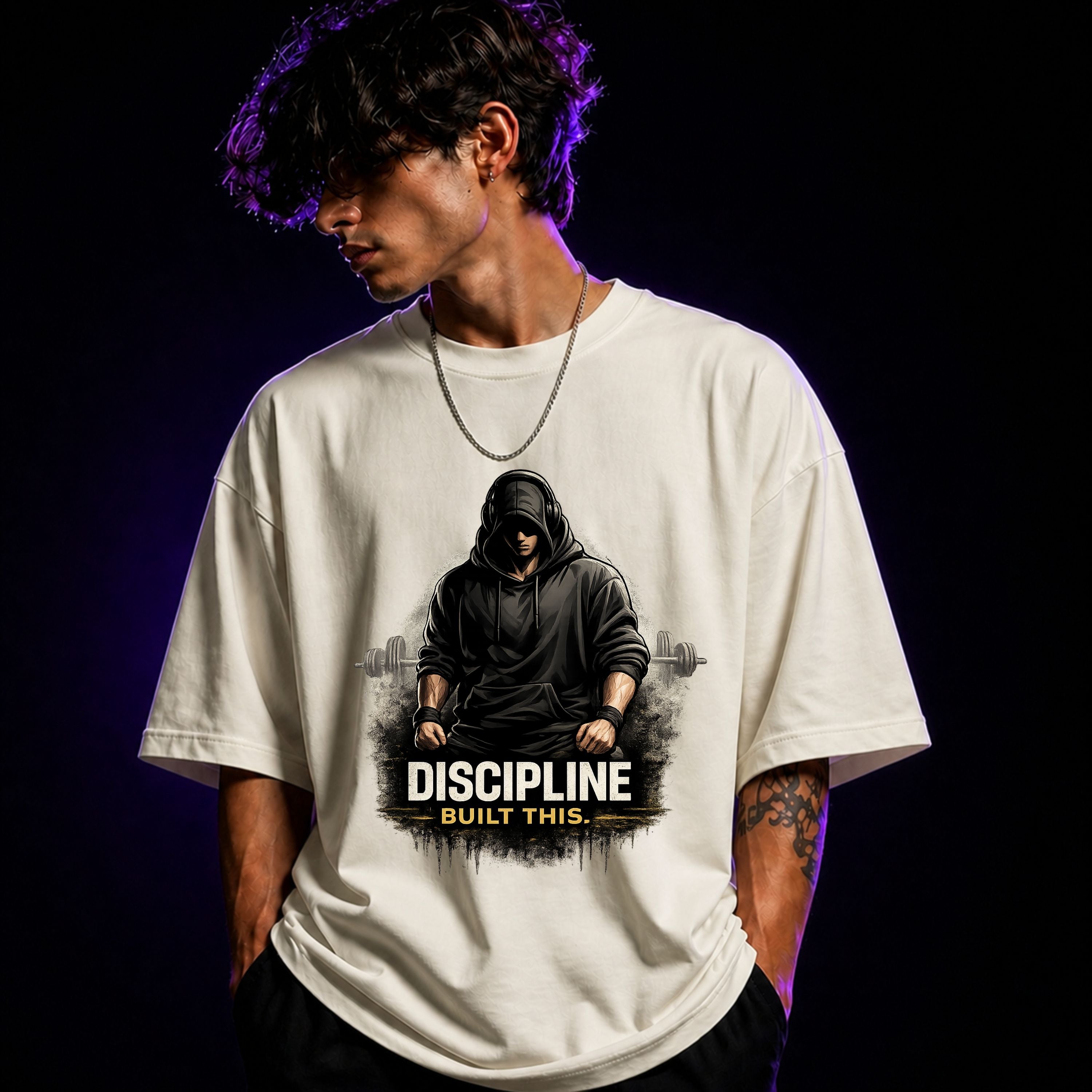 Discipline Built This Oversized Gym Graphic T-Shirt – Motivational Unisex Tee