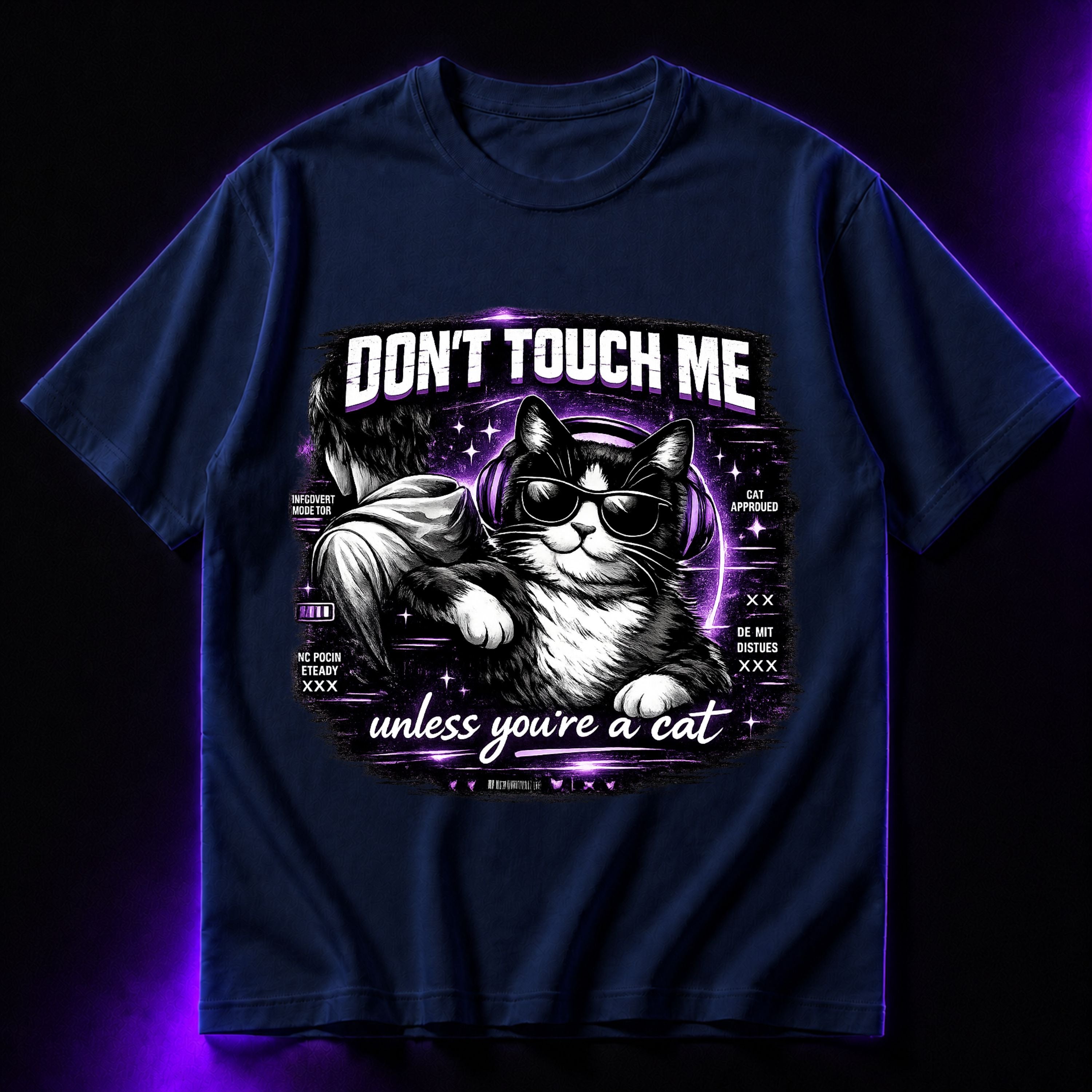 Don’t Touch Me Unless You’re a Cat Oversized Graphic T-Shirt – Attitude Cat Lover Unisex Tee
