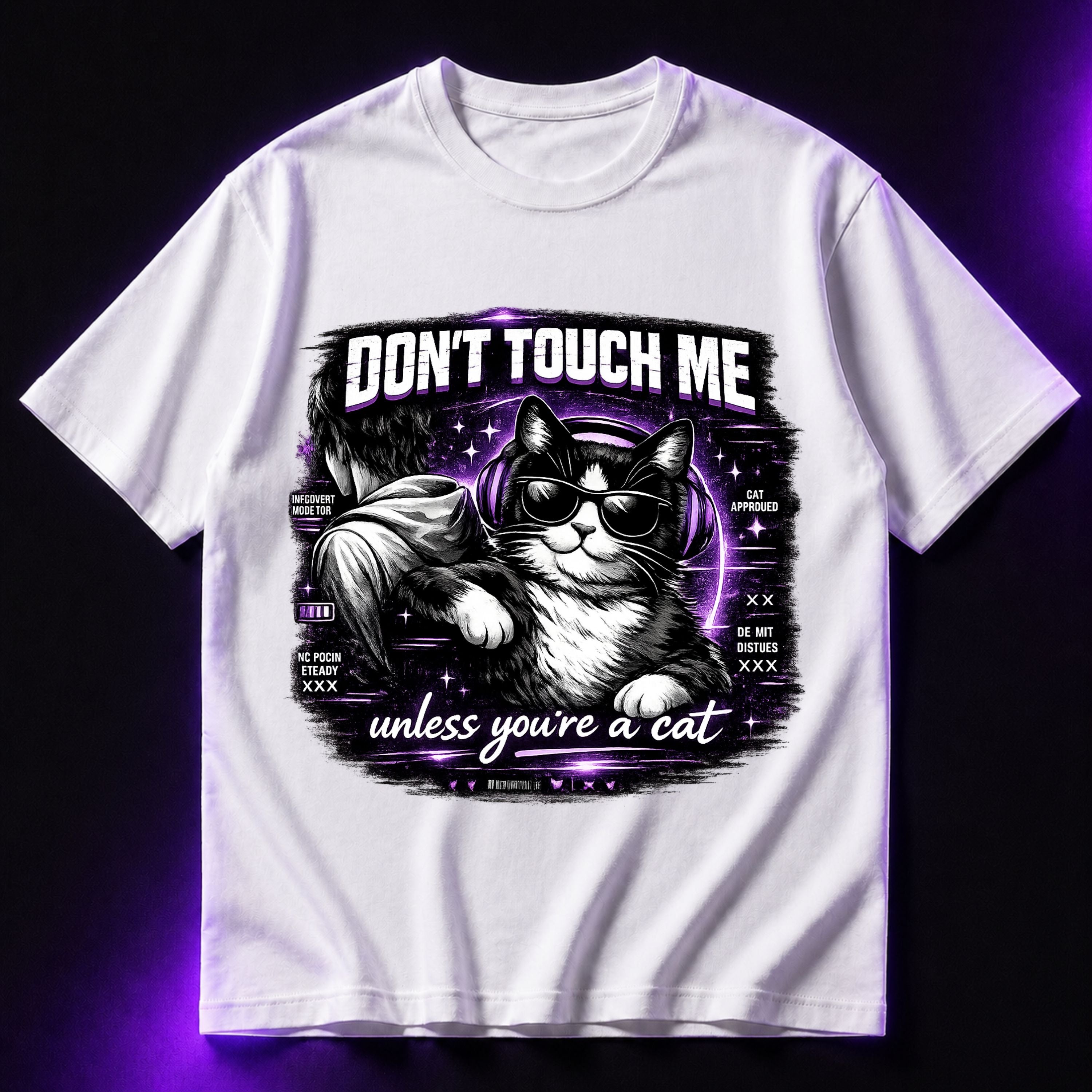Don’t Touch Me Unless You’re a Cat Oversized Graphic T-Shirt – Attitude Cat Lover Unisex Tee
