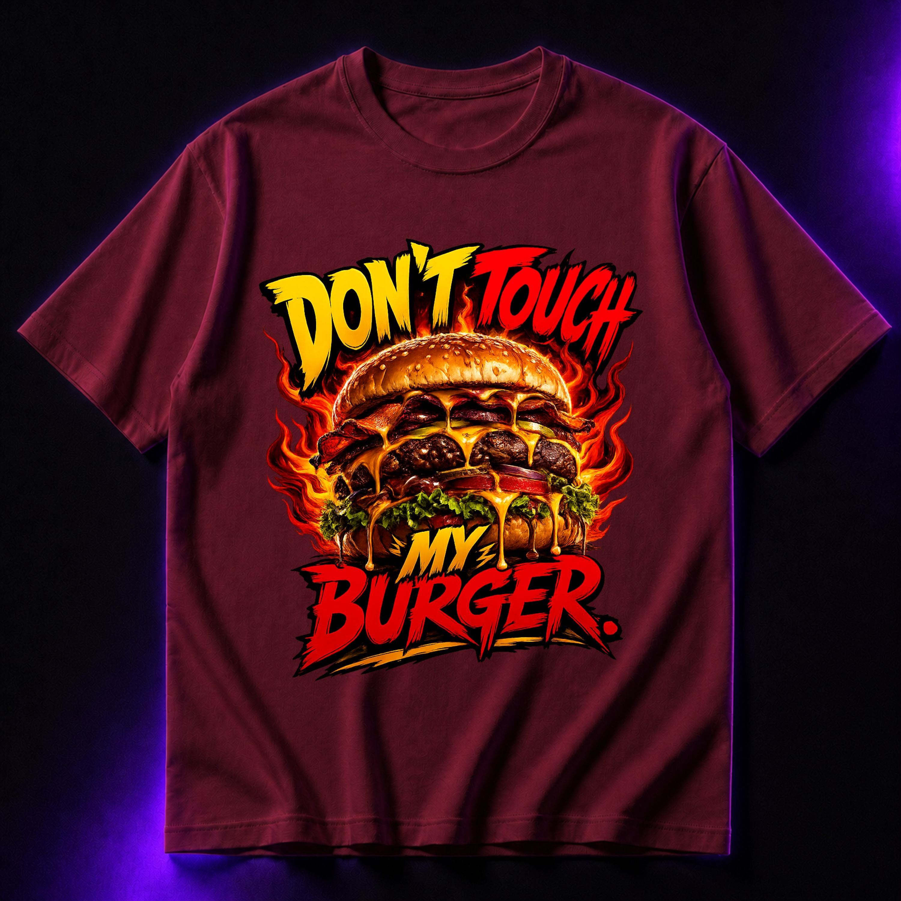 Don’t Touch My Burger Oversized Graphic T-Shirt – Funny Foodie Unisex Tee