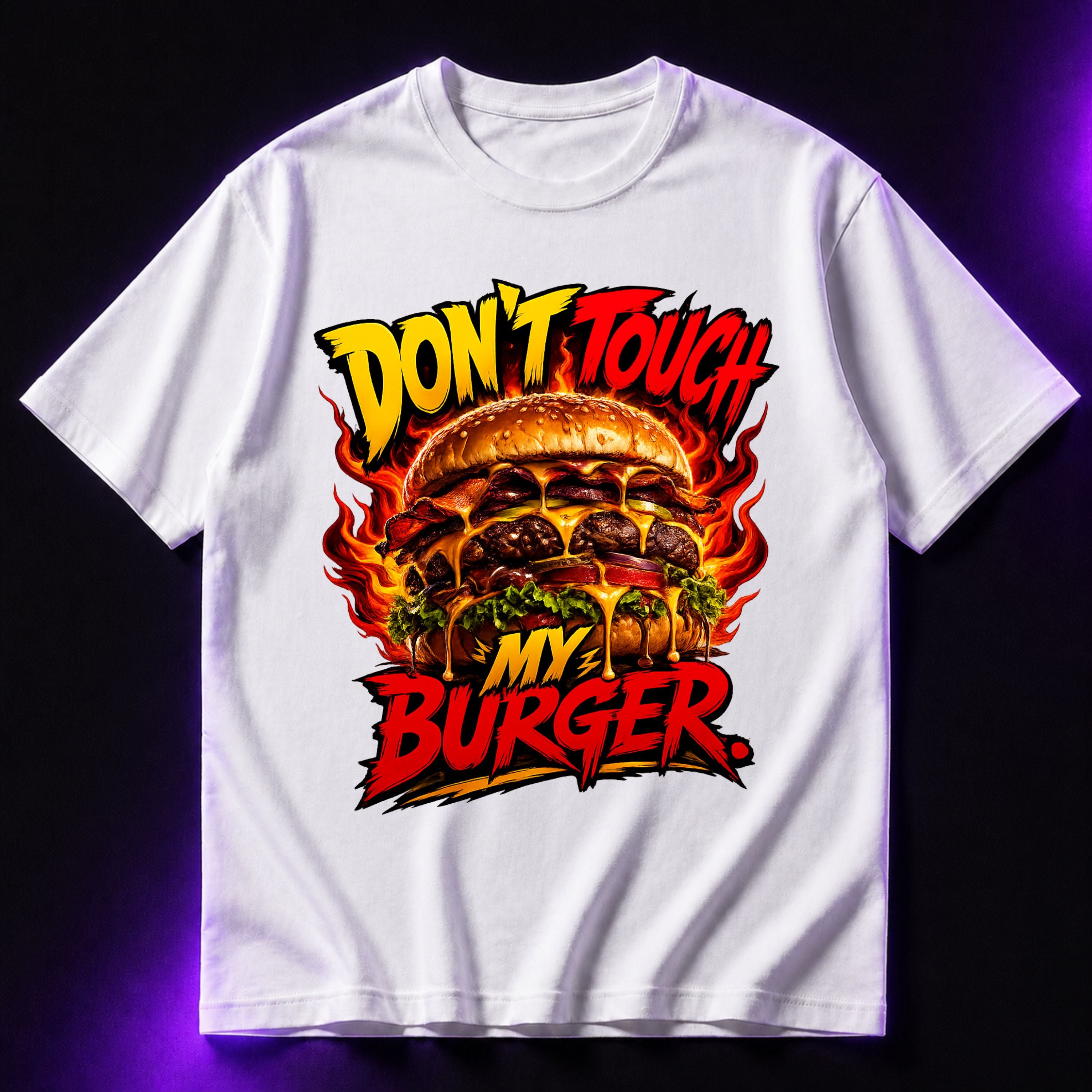 Don’t Touch My Burger Oversized Graphic T-Shirt – Funny Foodie Unisex Tee