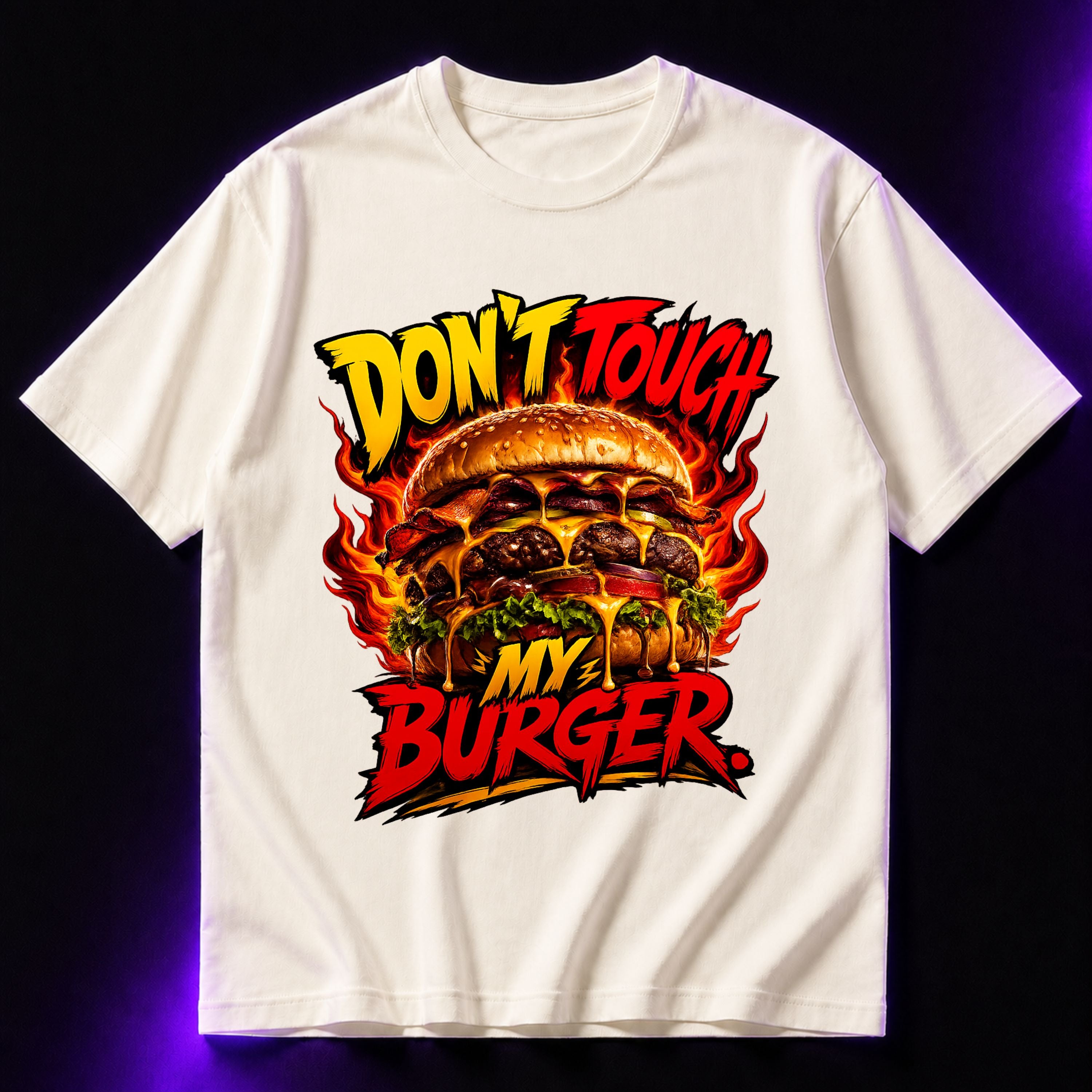 Don’t Touch My Burger Oversized Graphic T-Shirt – Funny Foodie Unisex Tee
