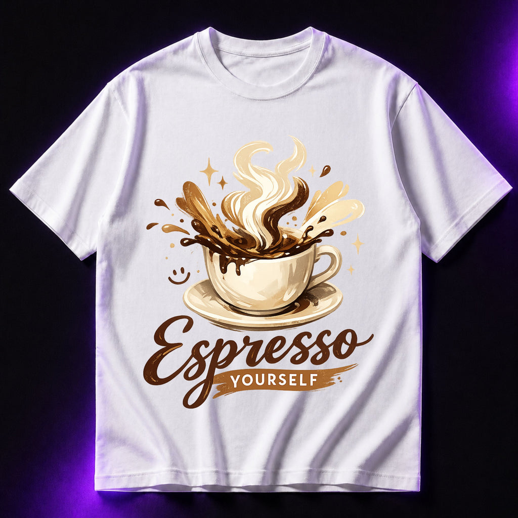 Espresso Yourself Oversized Graphic T-Shirt –  Coffee Lover Unisex Tee