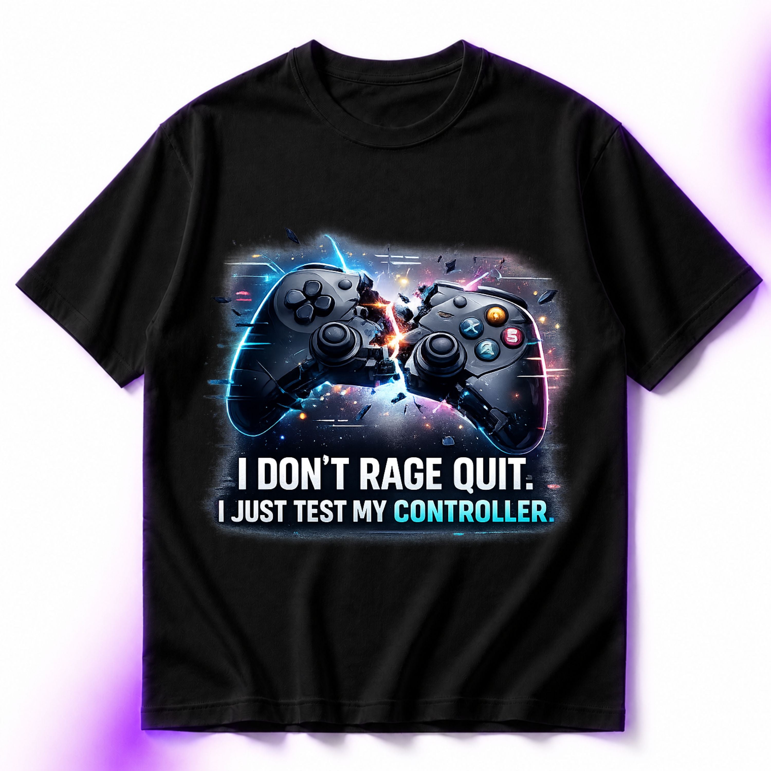 I Don’t Rage Quit I Just Test My Controller Oversized Gaming Graphic T-Shirt – Funny Gamer Tee