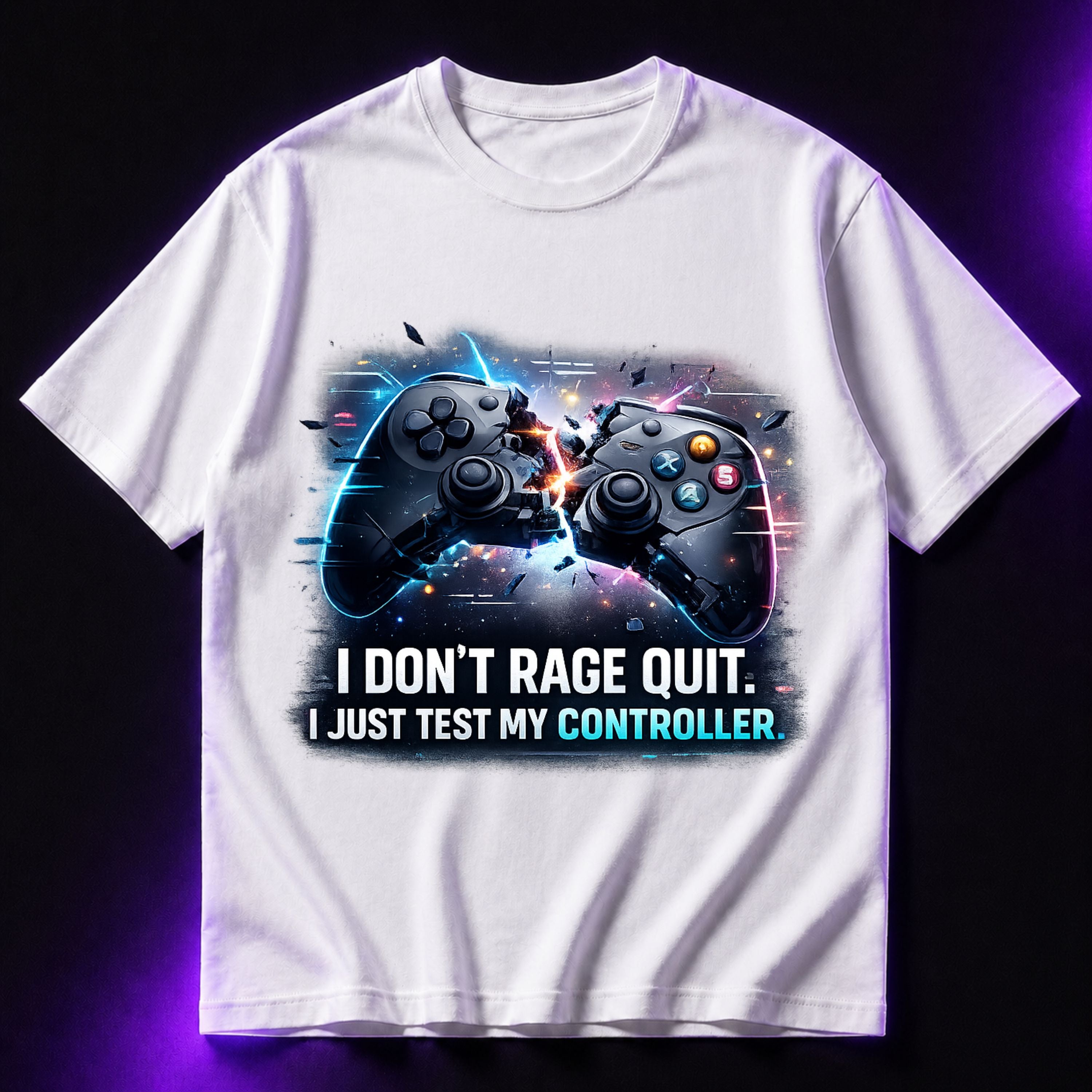 I Don’t Rage Quit I Just Test My Controller Oversized Gaming Graphic T-Shirt – Funny Gamer Tee