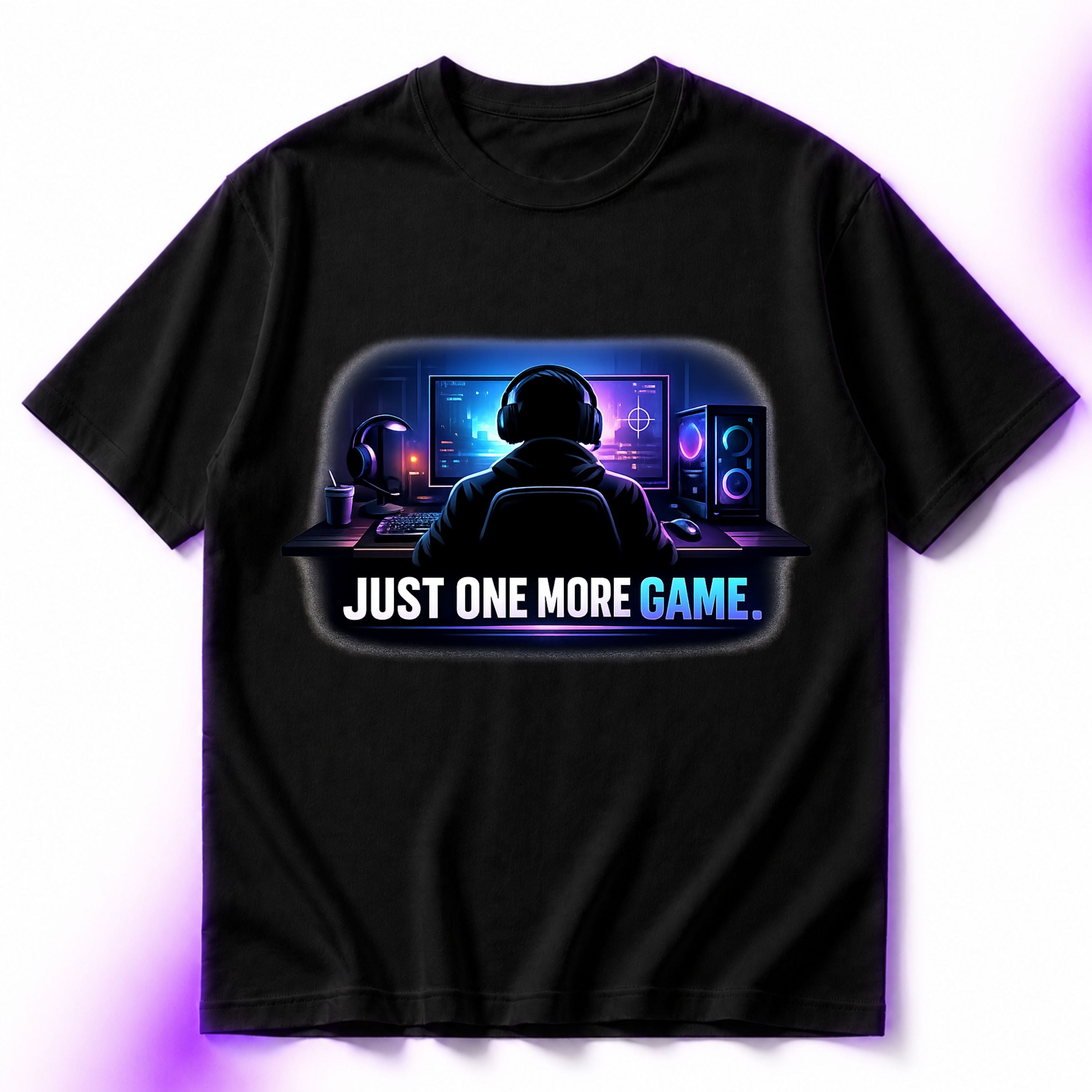 Just One More Game Oversized Gaming Graphic T-Shirt – Gamer Unisex Gamer Tee