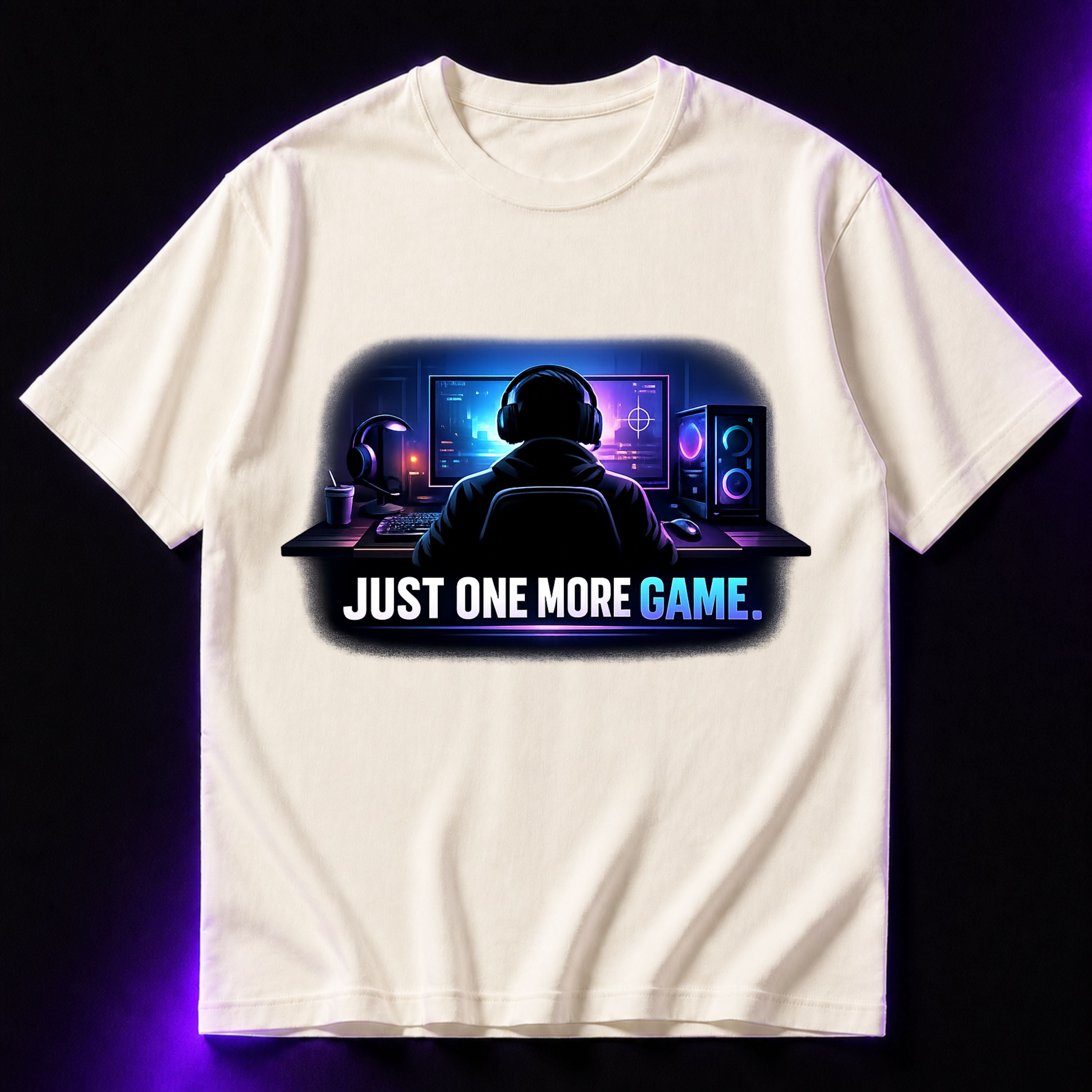 Just One More Game Oversized Gaming Graphic T-Shirt – Gamer Unisex Gamer Tee