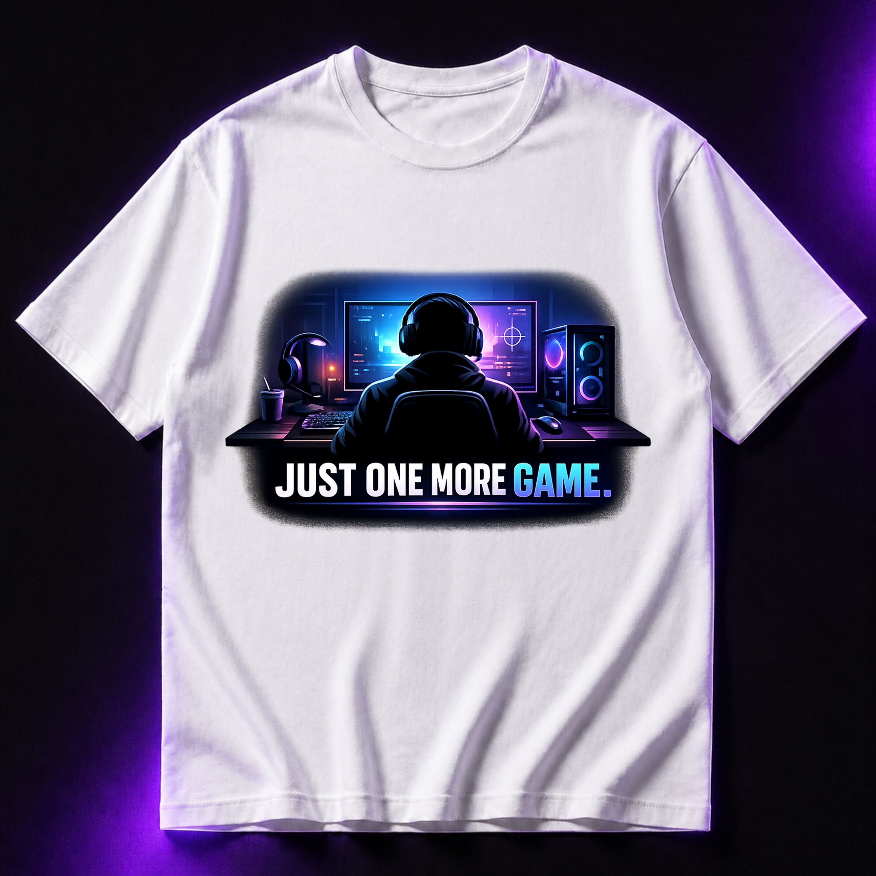 Just One More Game Oversized Gaming Graphic T-Shirt – Gamer Unisex Gamer Tee
