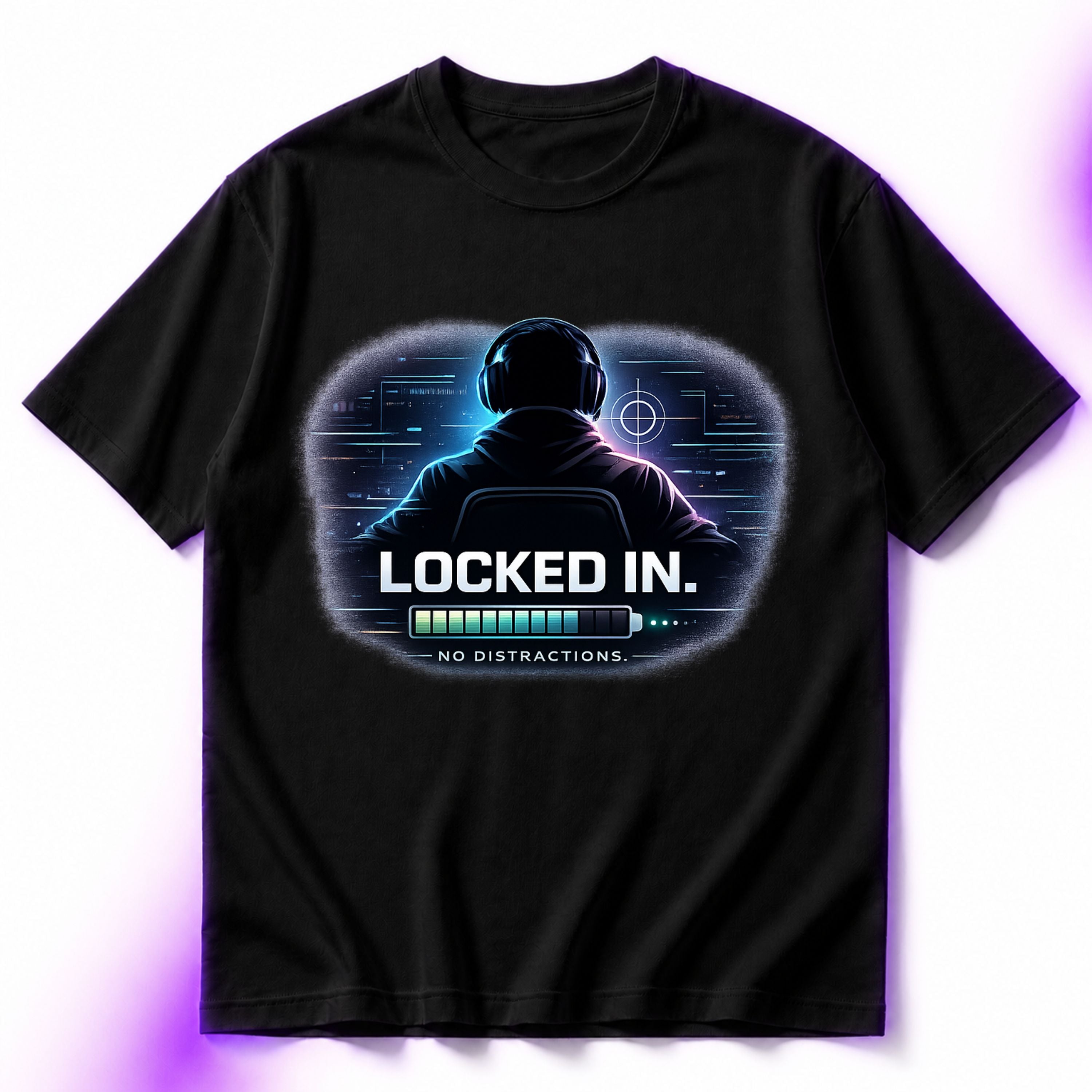 Locked In No Distractions Oversized Gaming Graphic T-Shirt – Unisex Gamer Tee