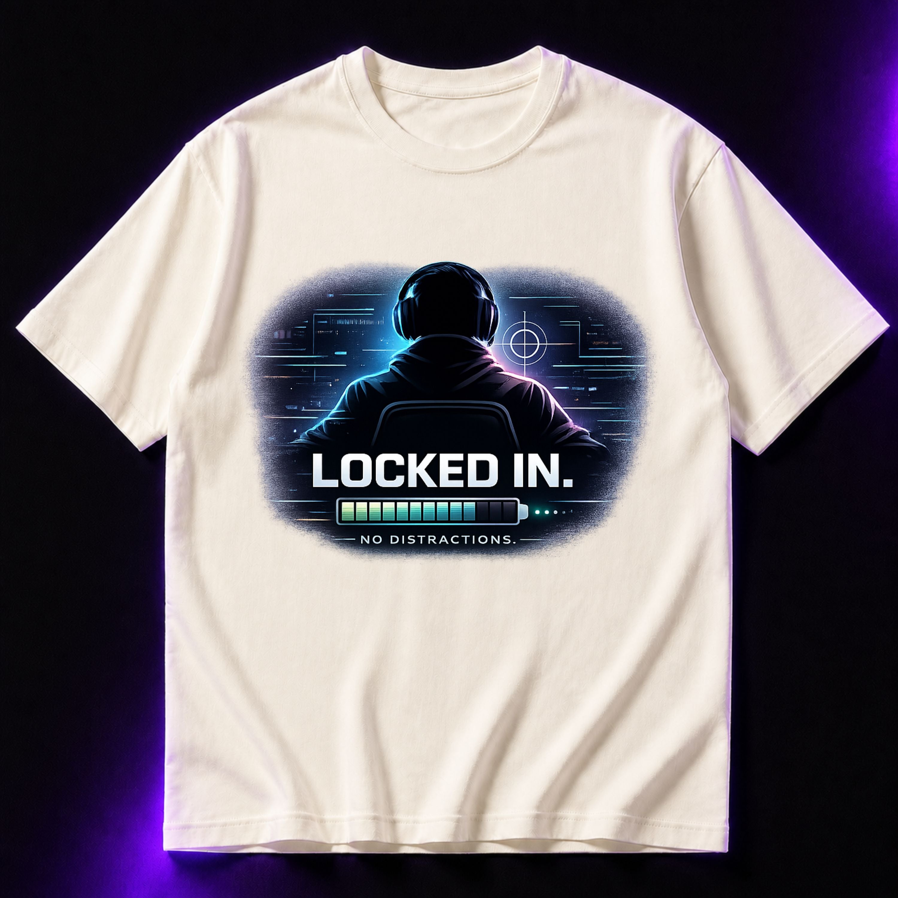 Locked In No Distractions Oversized Gaming Graphic T-Shirt – Unisex Gamer Tee