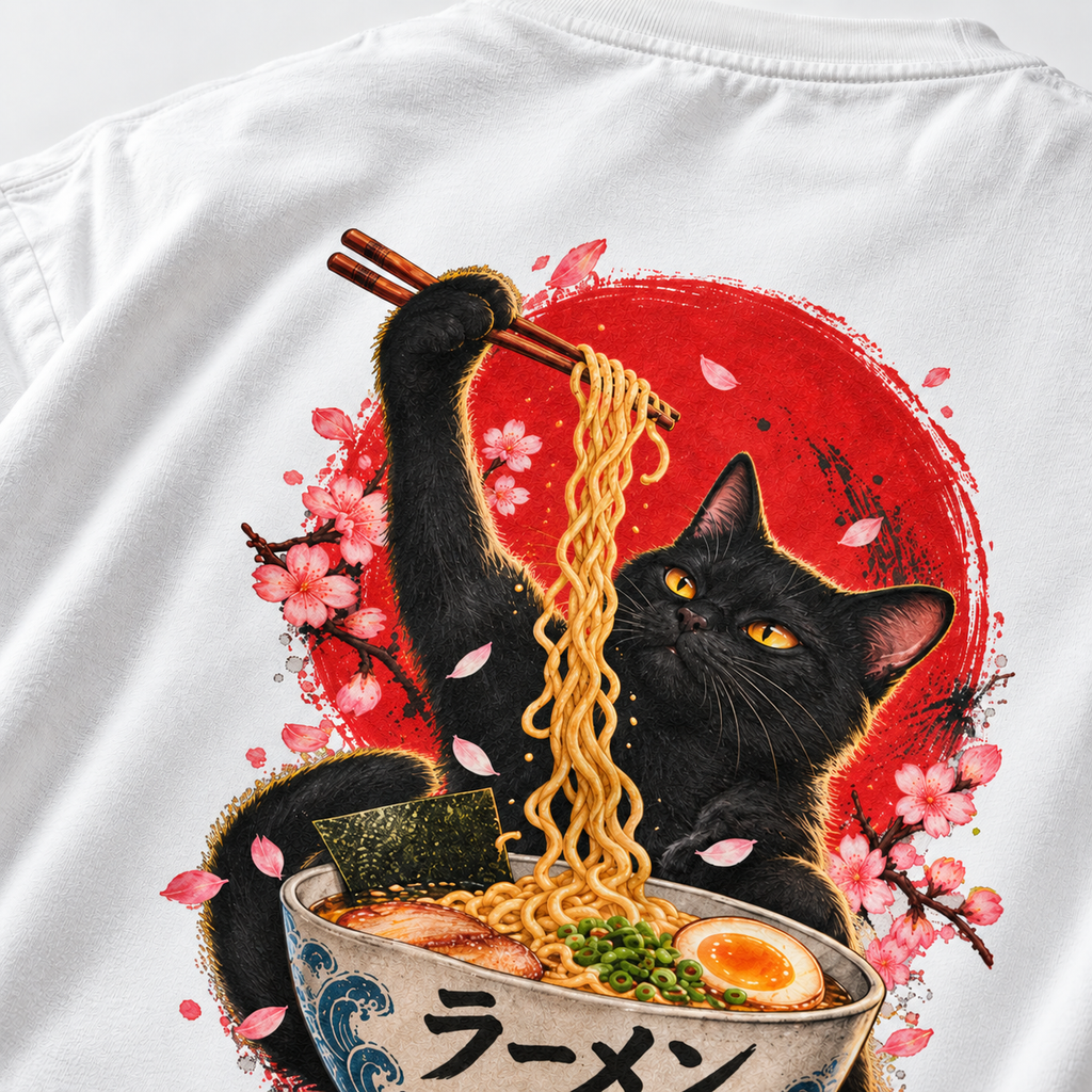 Ramen Cat Unisex Oversized Tee