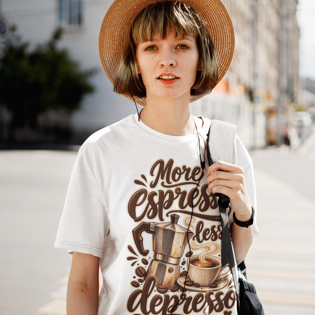 More Espresso less Depresso Unisex Oversized Tee
