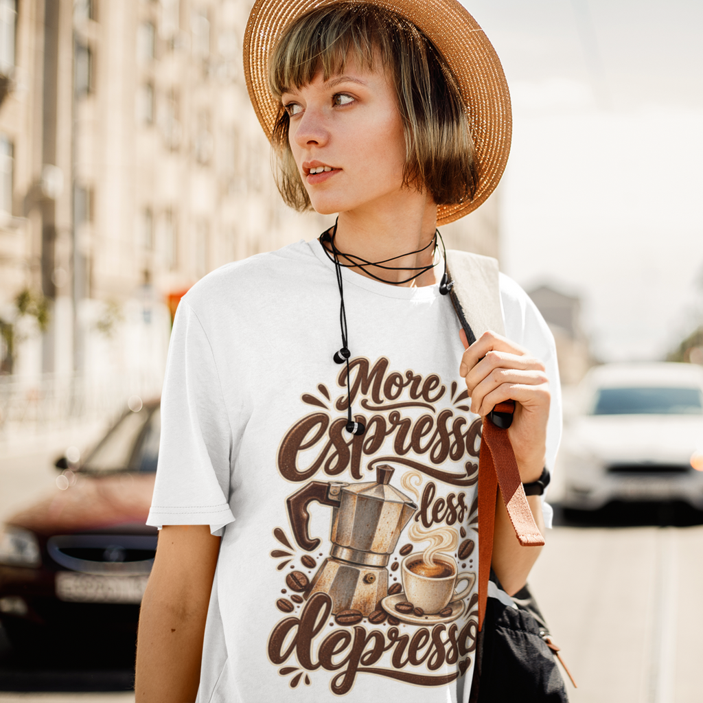 More Espresso less Depresso Unisex Oversized Tee
