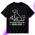 My Heart Walks On Four Legs Oversized Graphic T-Shirt – Dog Lover Unisex Tee ( New )