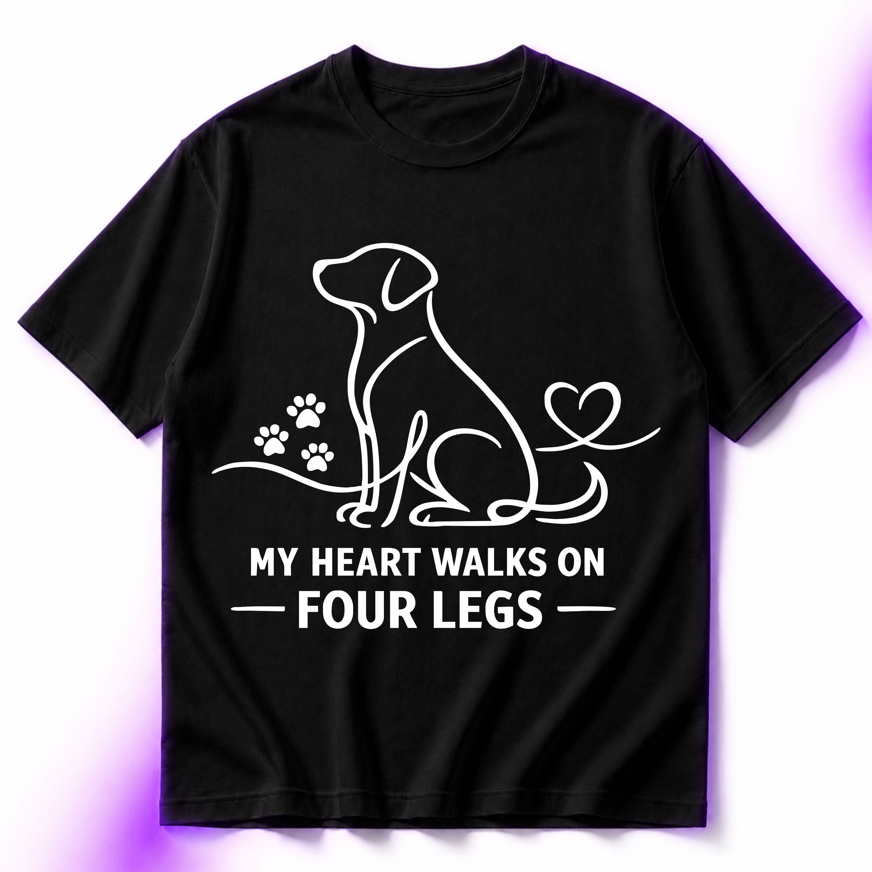 My Heart Walks On Four Legs Oversized Graphic T-Shirt – Dog Lover Unisex Tee ( New )