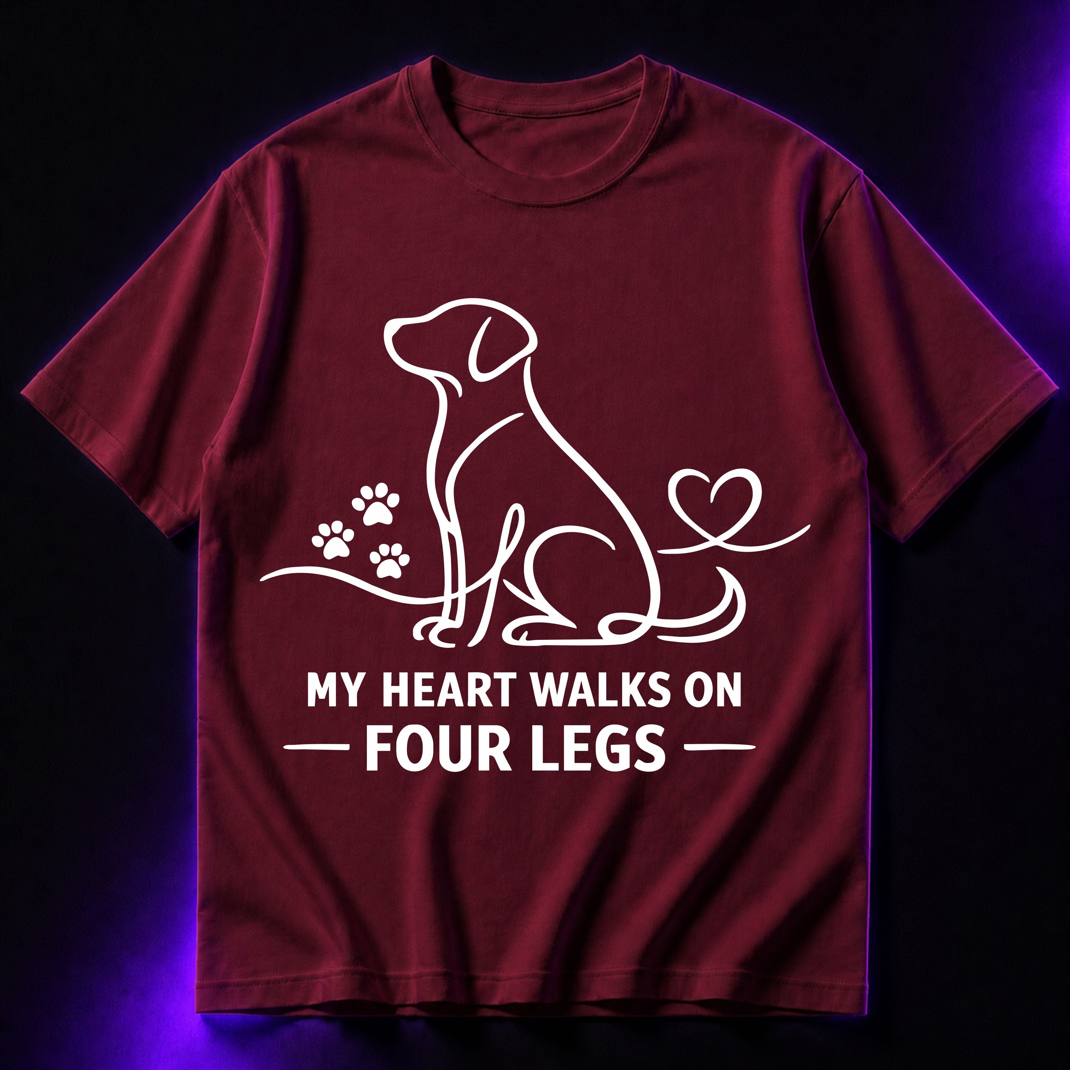 My Heart Walks On Four Legs Oversized Graphic T-Shirt – Dog Lover Unisex Tee ( New )