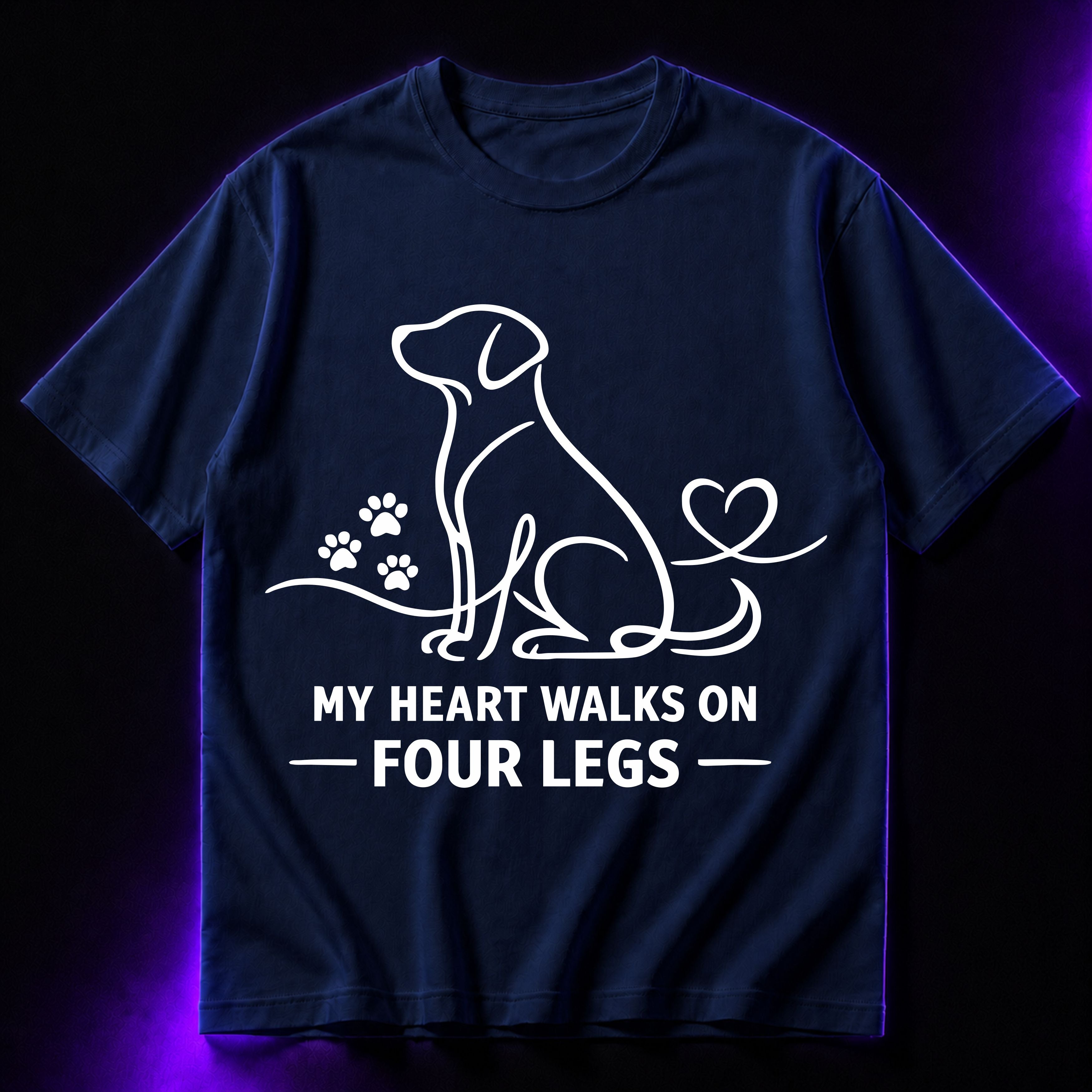 My Heart Walks On Four Legs Oversized Graphic T-Shirt – Dog Lover Unisex Tee ( New )