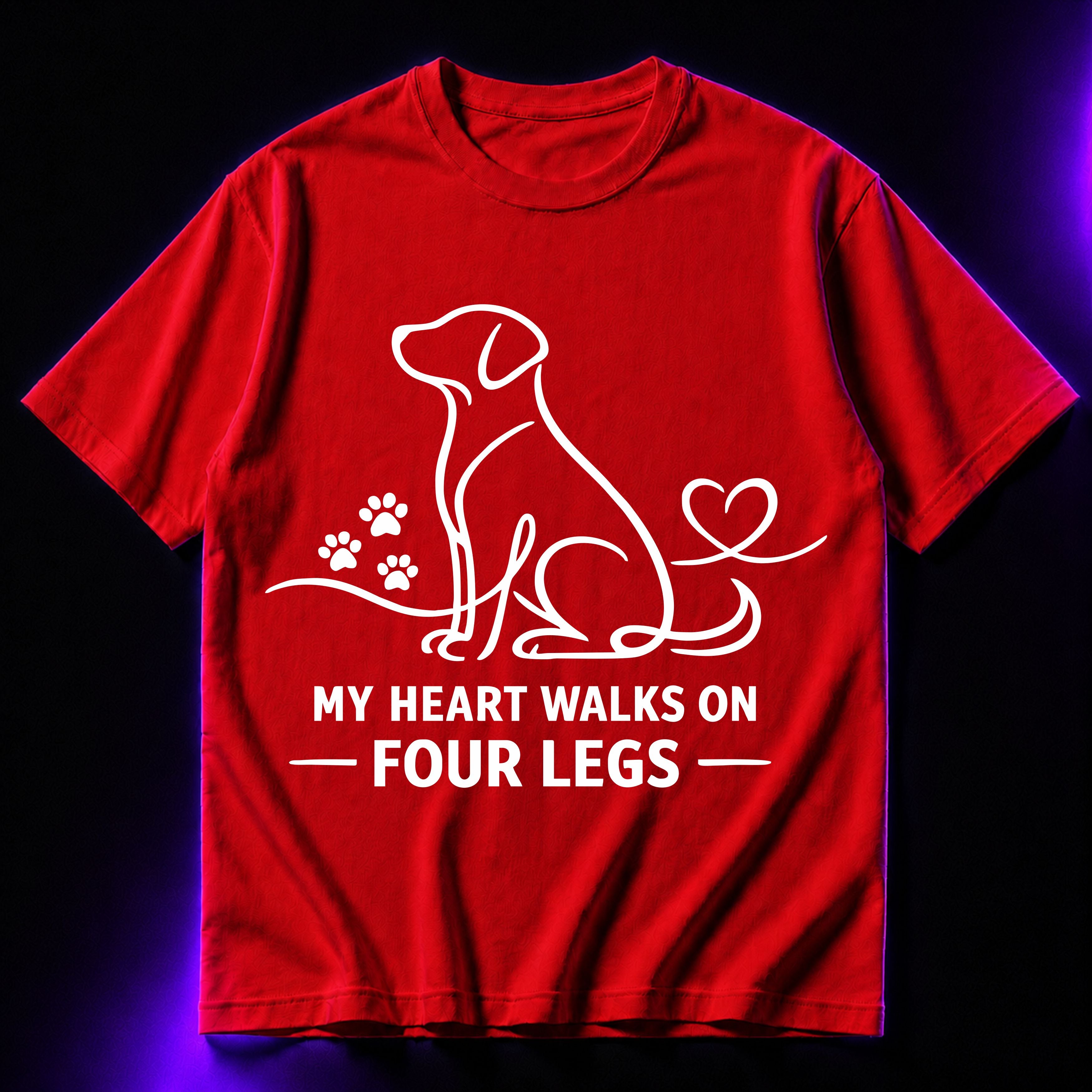 My Heart Walks On Four Legs Oversized Graphic T-Shirt – Dog Lover Unisex Tee ( New )