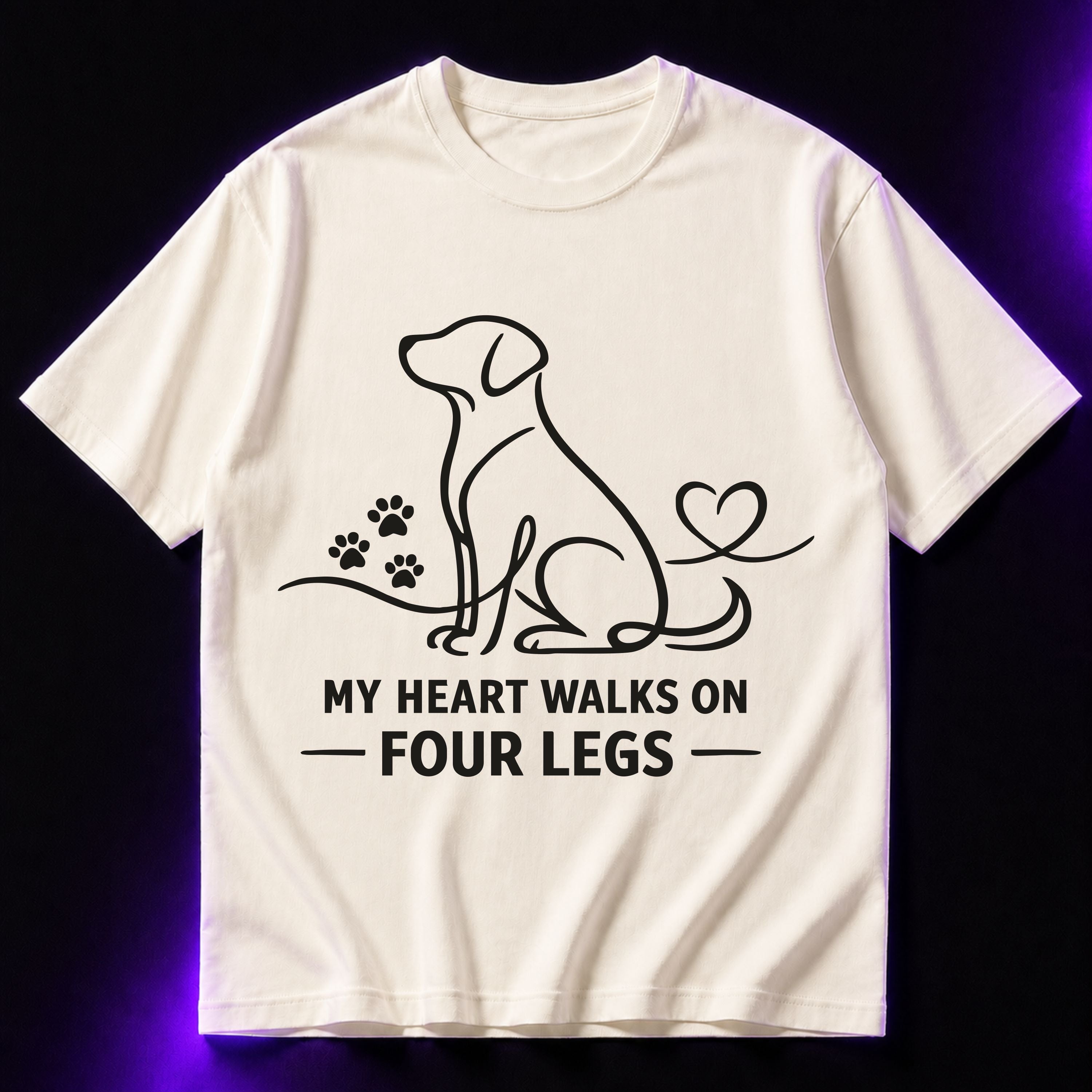 My Heart Walks On Four Legs Oversized Graphic T-Shirt – Dog Lover Unisex Tee