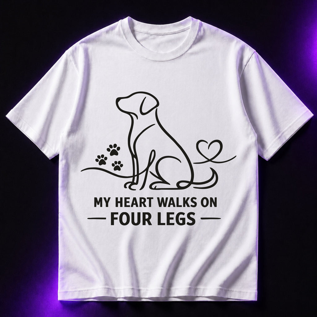 My Heart Walks On Four Legs Oversized Graphic T-Shirt – Dog Lover Unisex Tee