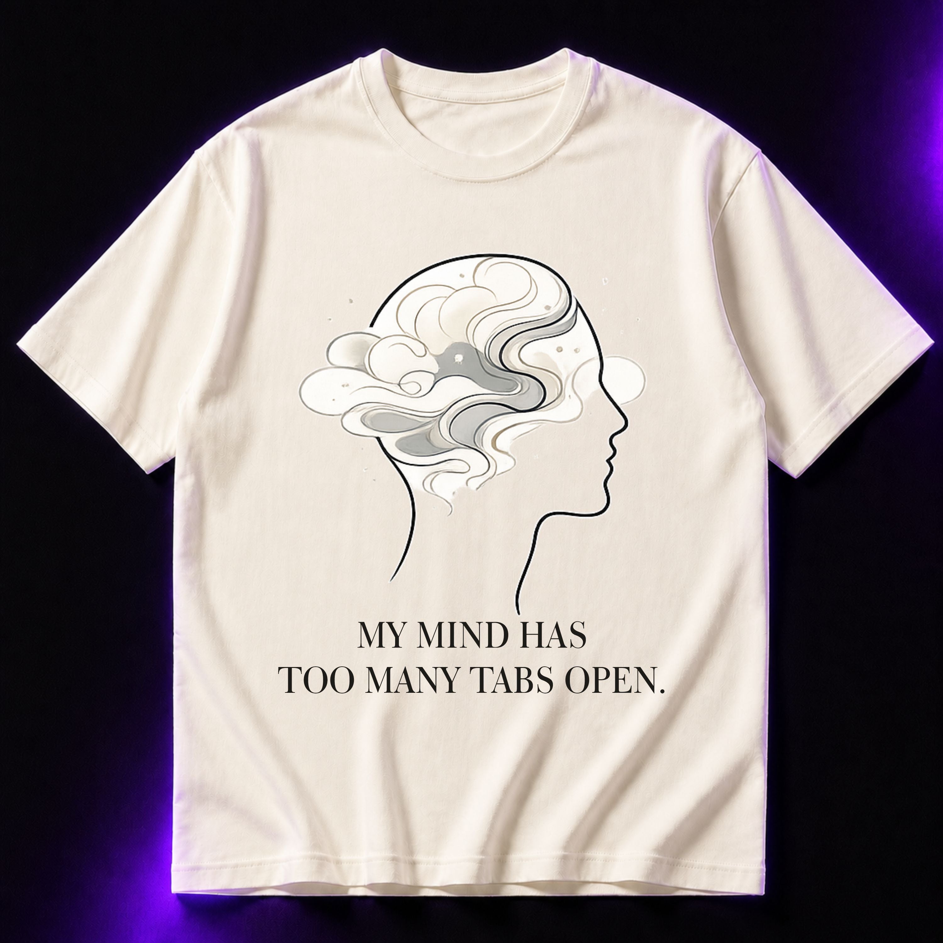 My Mind Has Too Many Tabs Open Oversized Graphic T-Shirt – Aesthetic Unisex Tee