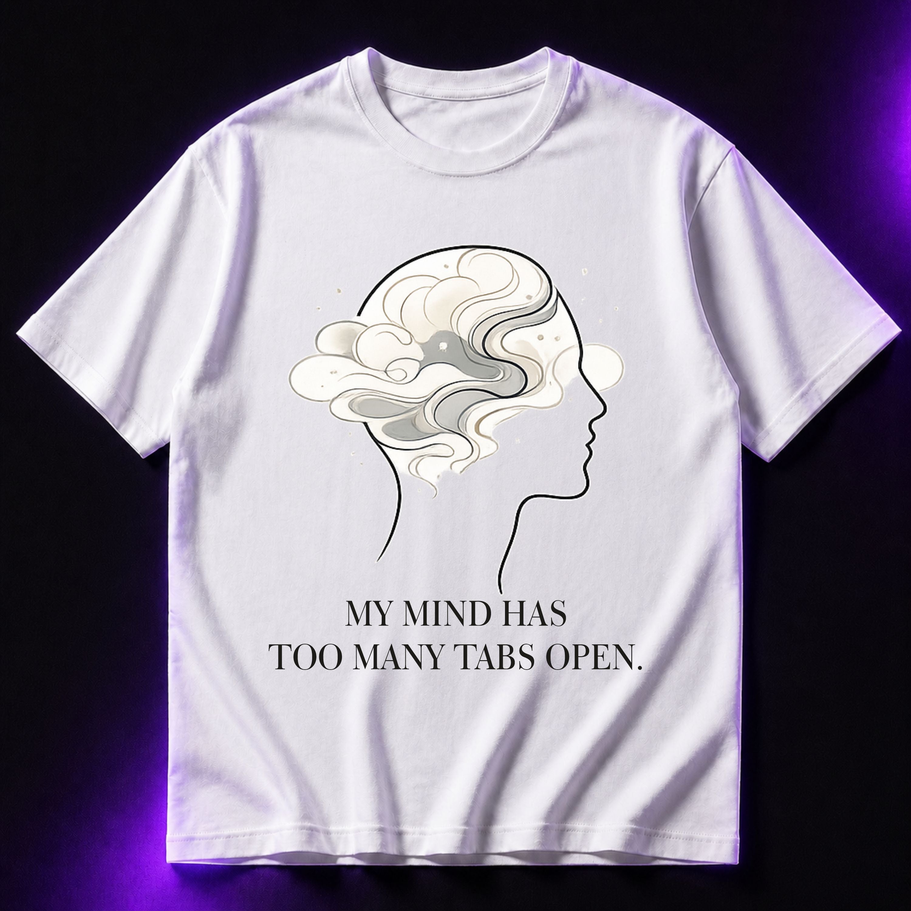 My Mind Has Too Many Tabs Open Oversized Graphic T-Shirt – Aesthetic Unisex Tee