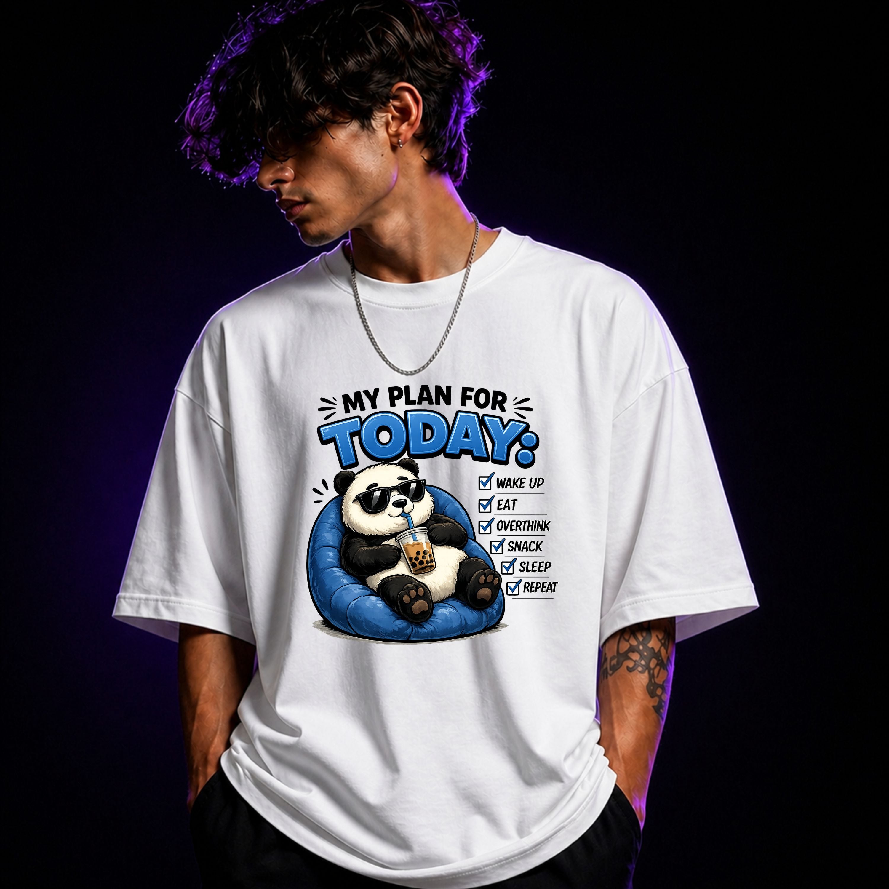 My Plan For Today ( Checklist ✔ ) Oversized Graphic T-Shirt – Funny Sarcasm Unisex Tee