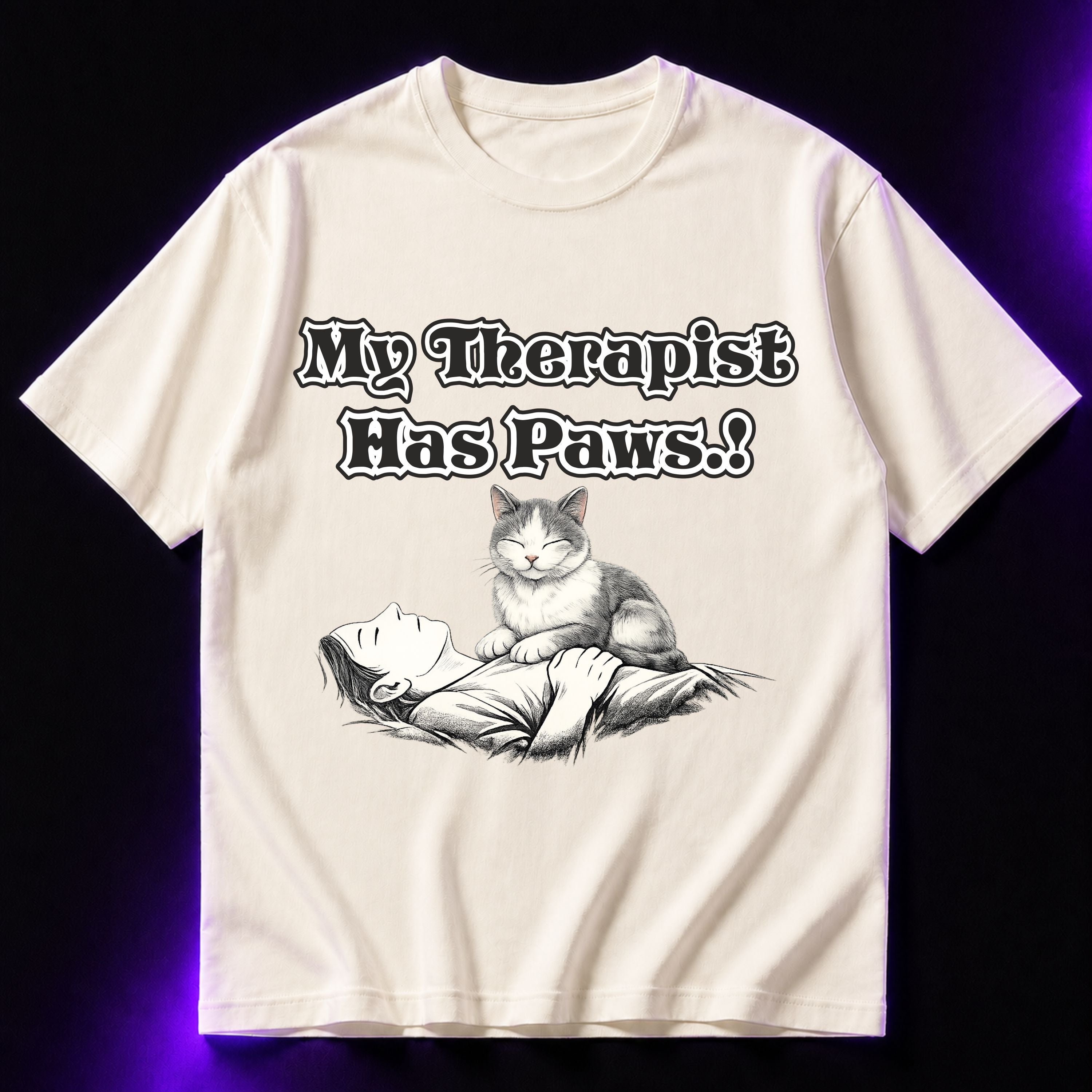 My Therapist Has Paws Oversized Graphic T-Shirt – Caring Pet Lover Unisex Tee