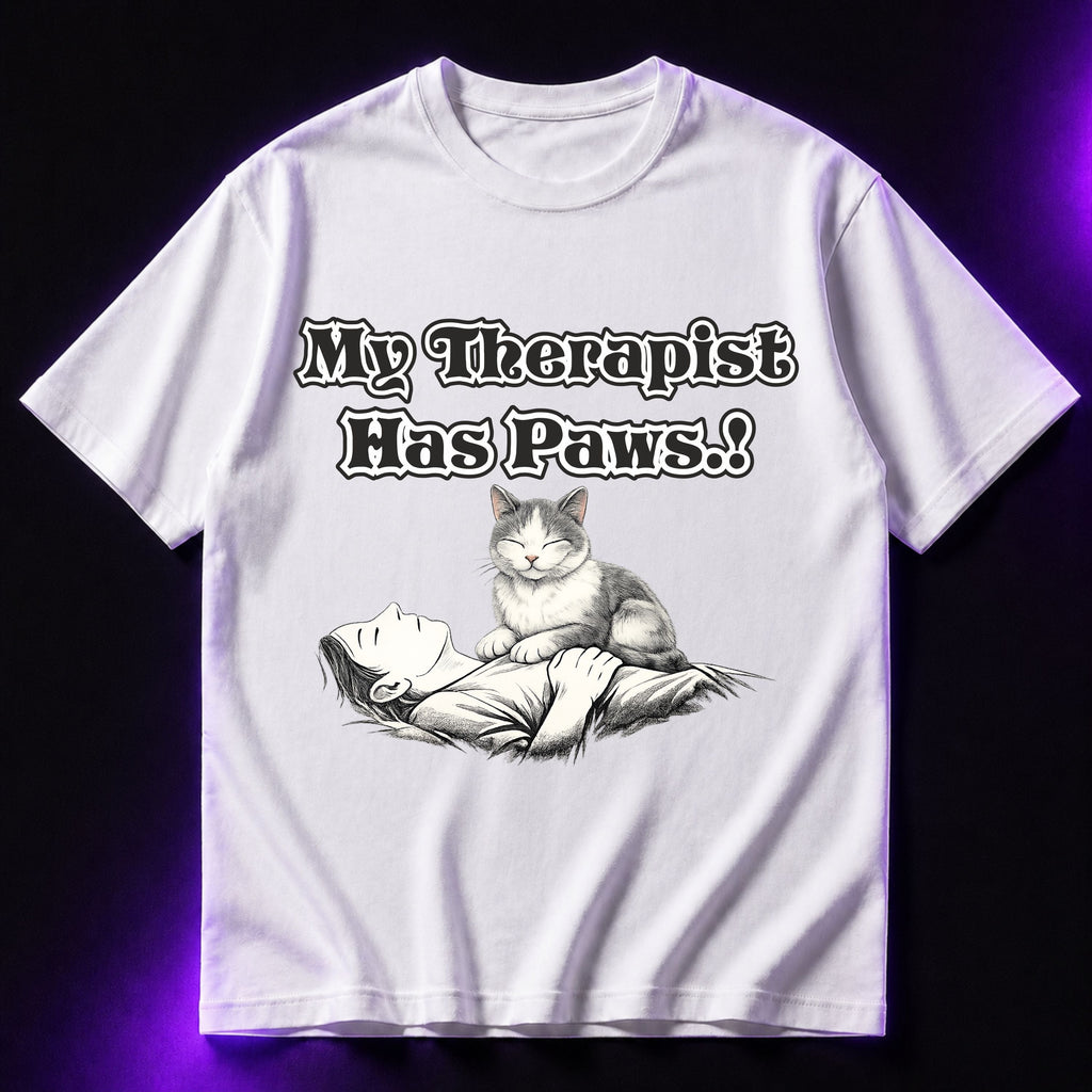 My Therapist Has Paws Oversized Graphic T-Shirt – Caring Pet Lover Unisex Tee