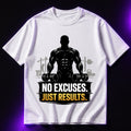 No Excuses Just Results Oversized Gym Graphic T-Shirt – Motivational Unisex Tee