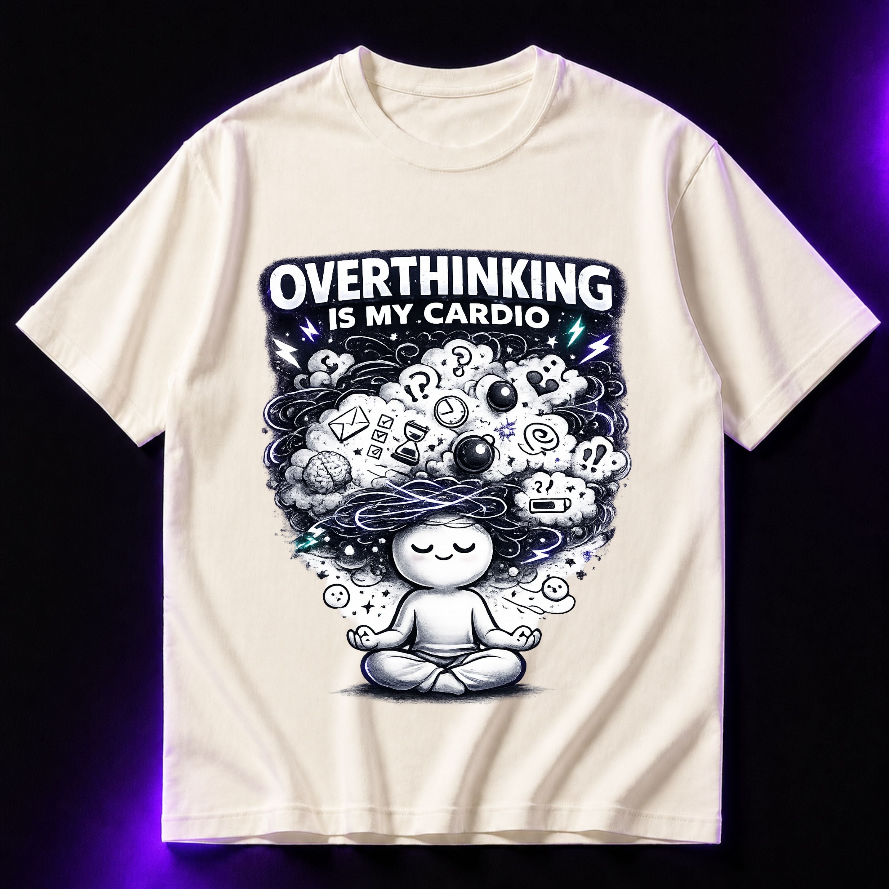 Overthinking Is My Cardio Oversized Graphic T-Shirt – Funny Sarcasm Unisex Tee