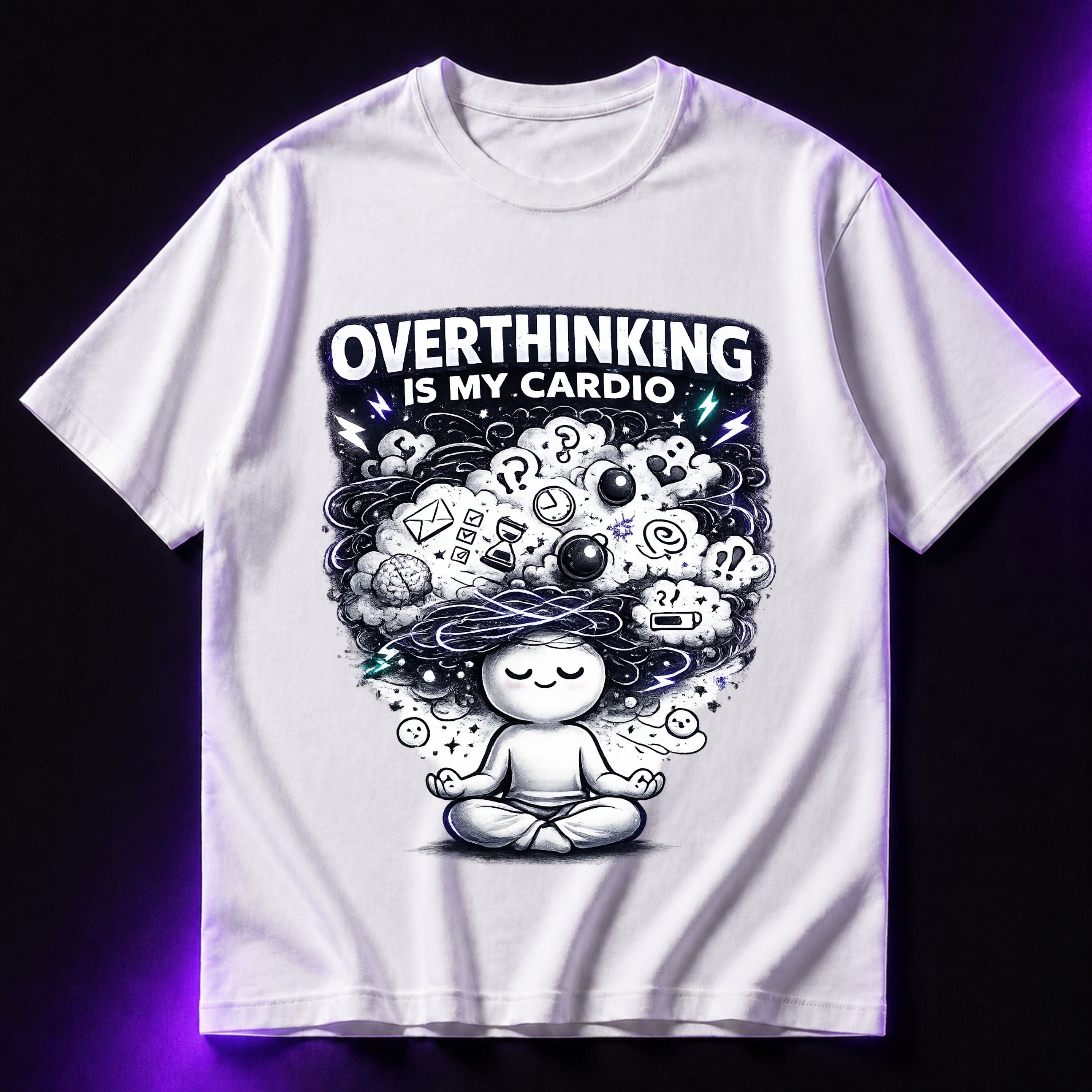 Overthinking Is My Cardio Oversized Graphic T-Shirt – Funny Sarcasm Unisex Tee