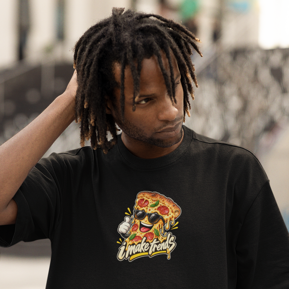 Life Happens, Pizza Helps Unisex Oversized Tee