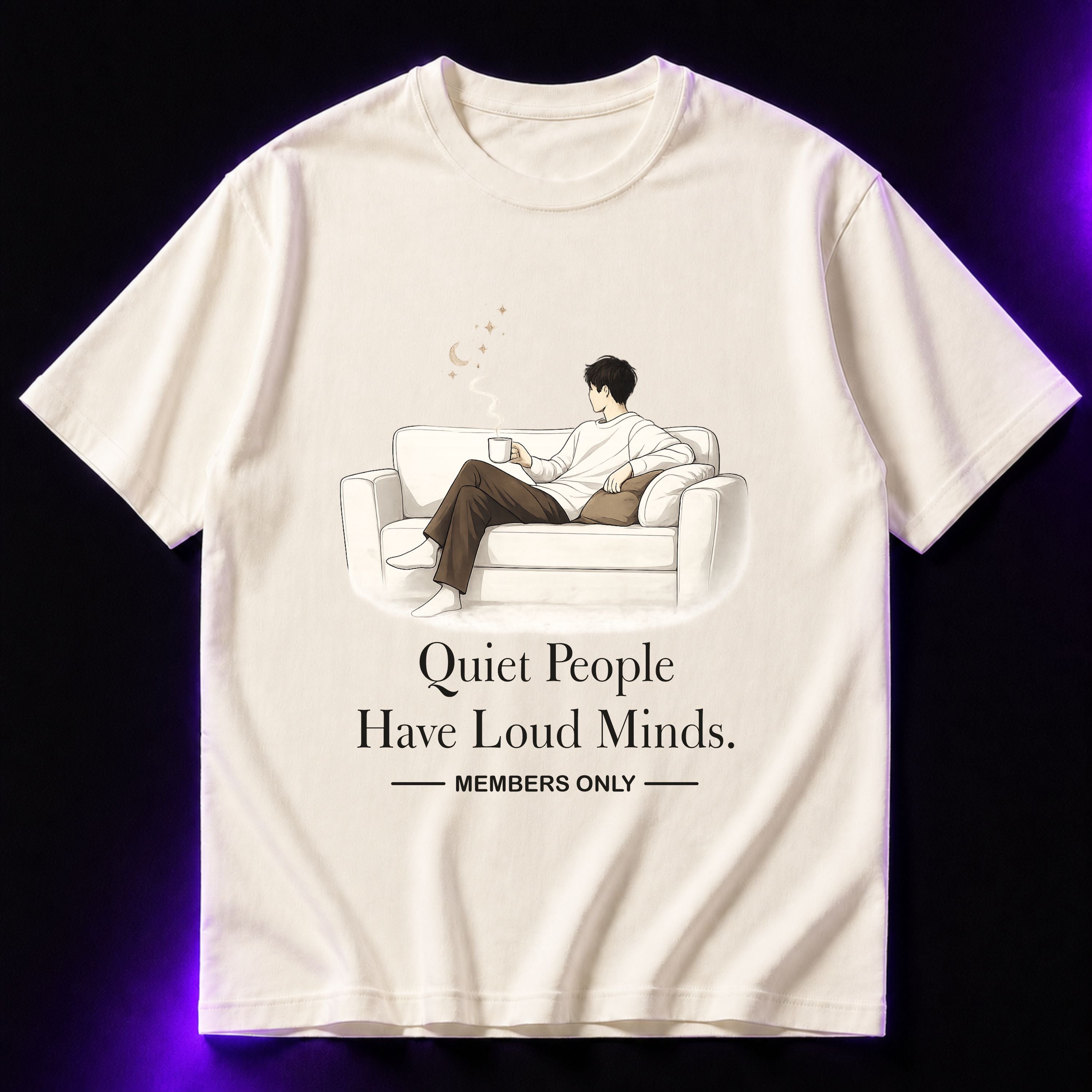 Quiet People Have Loud Minds. Members Only Aesthetic Unisex Terry Oversized Tee