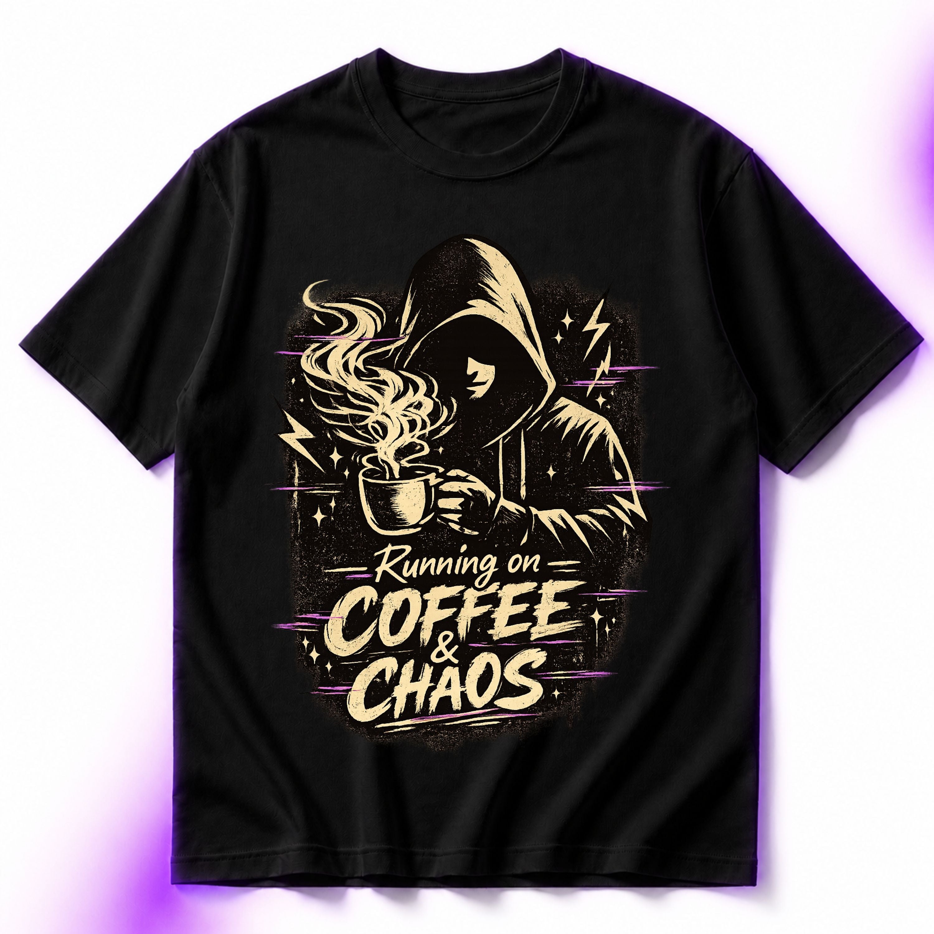 Running on Coffee Oversized Graphic T-Shirt – Coffee Lover Unisex Tee