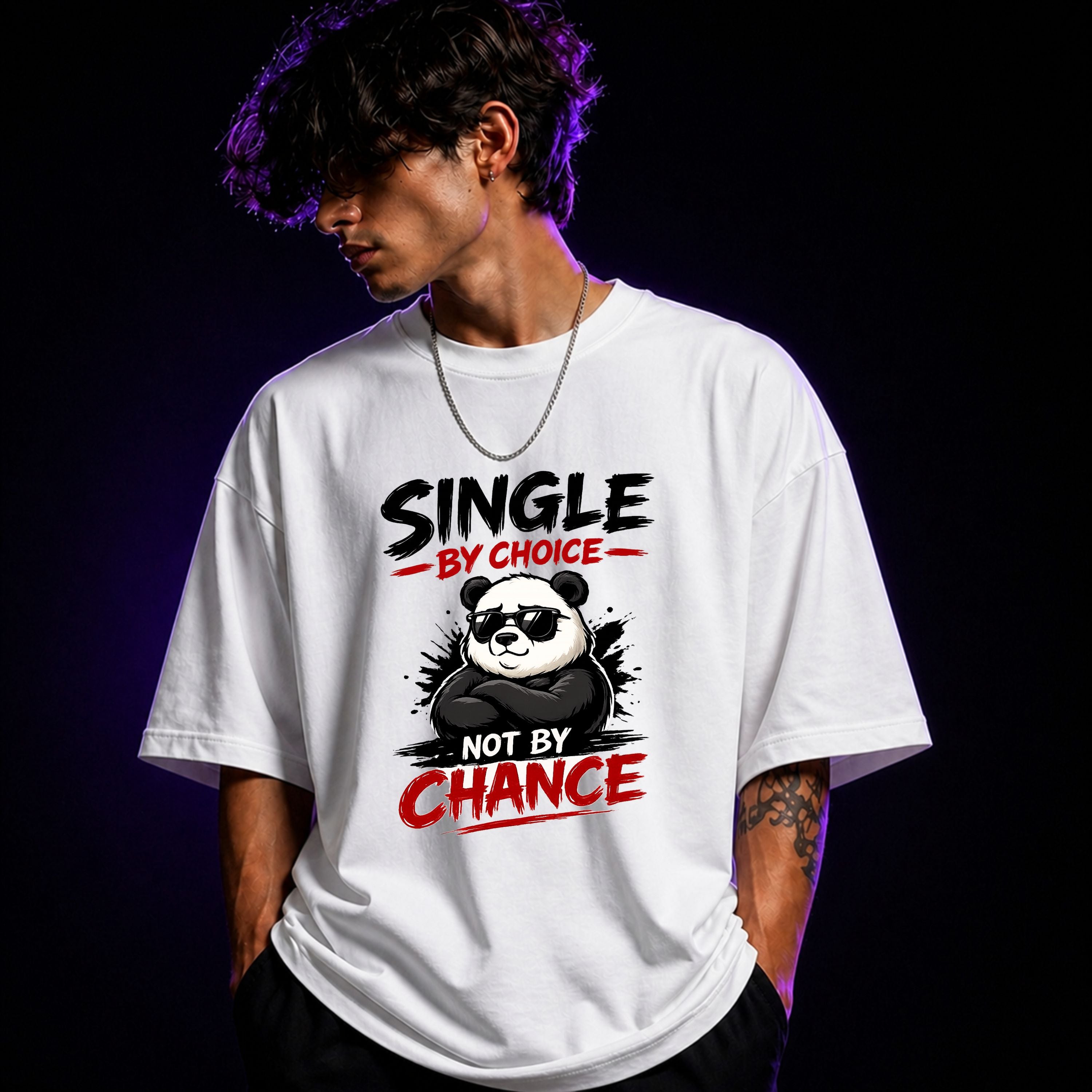 Single By Choice Not By Chance Oversized Graphic T-Shirt – Aesthetic Unisex Tee