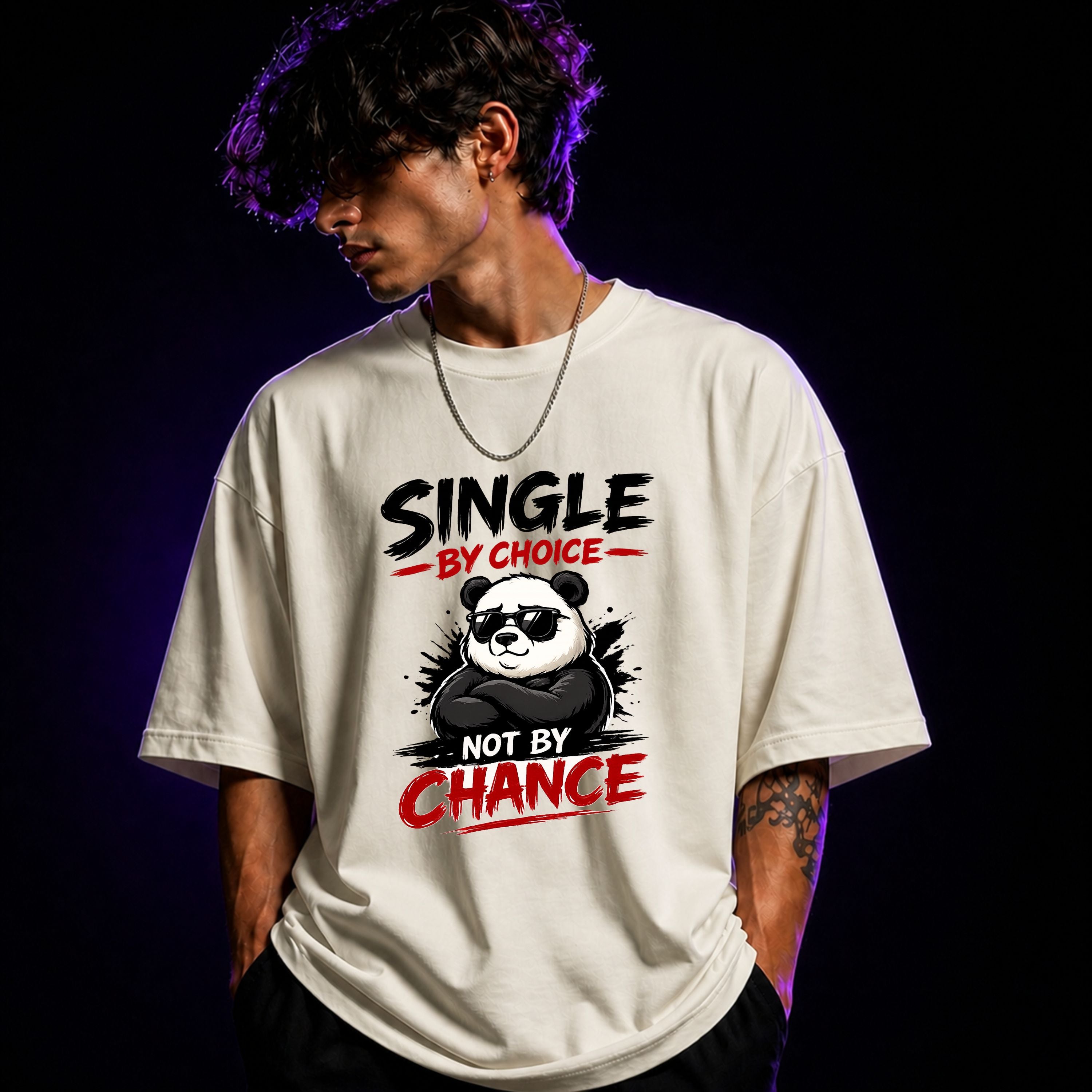 Single By Choice Not By Chance Oversized Graphic T-Shirt – Aesthetic Unisex Tee