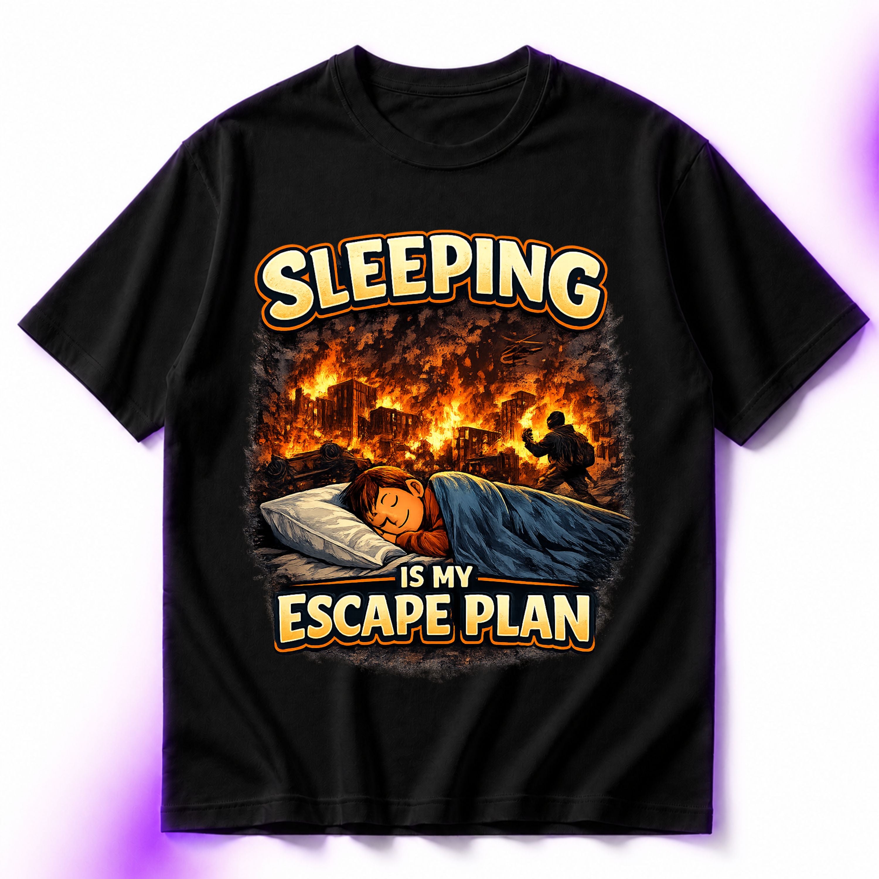 Sleeping Is My Escape Plan Oversized Graphic T-Shirt – Sarcastic Unisex Tee